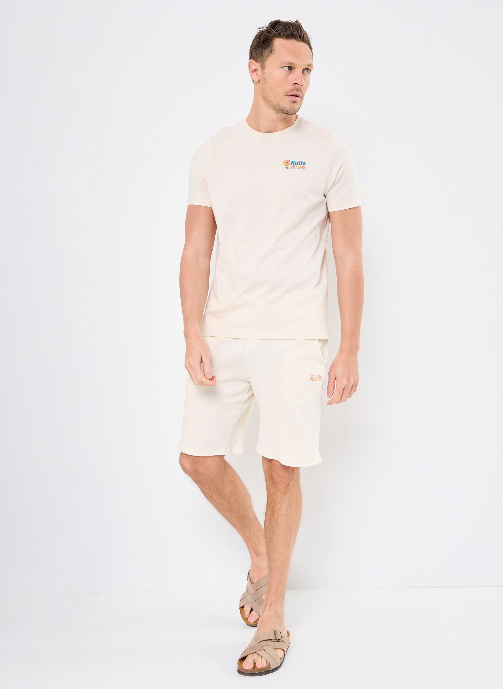 Tee-shirts manches courtes TS FLAMINGO homme blanc Kulte Tee-shirts manches courtes TS FLAMINGO homme blanc OFF WHITE