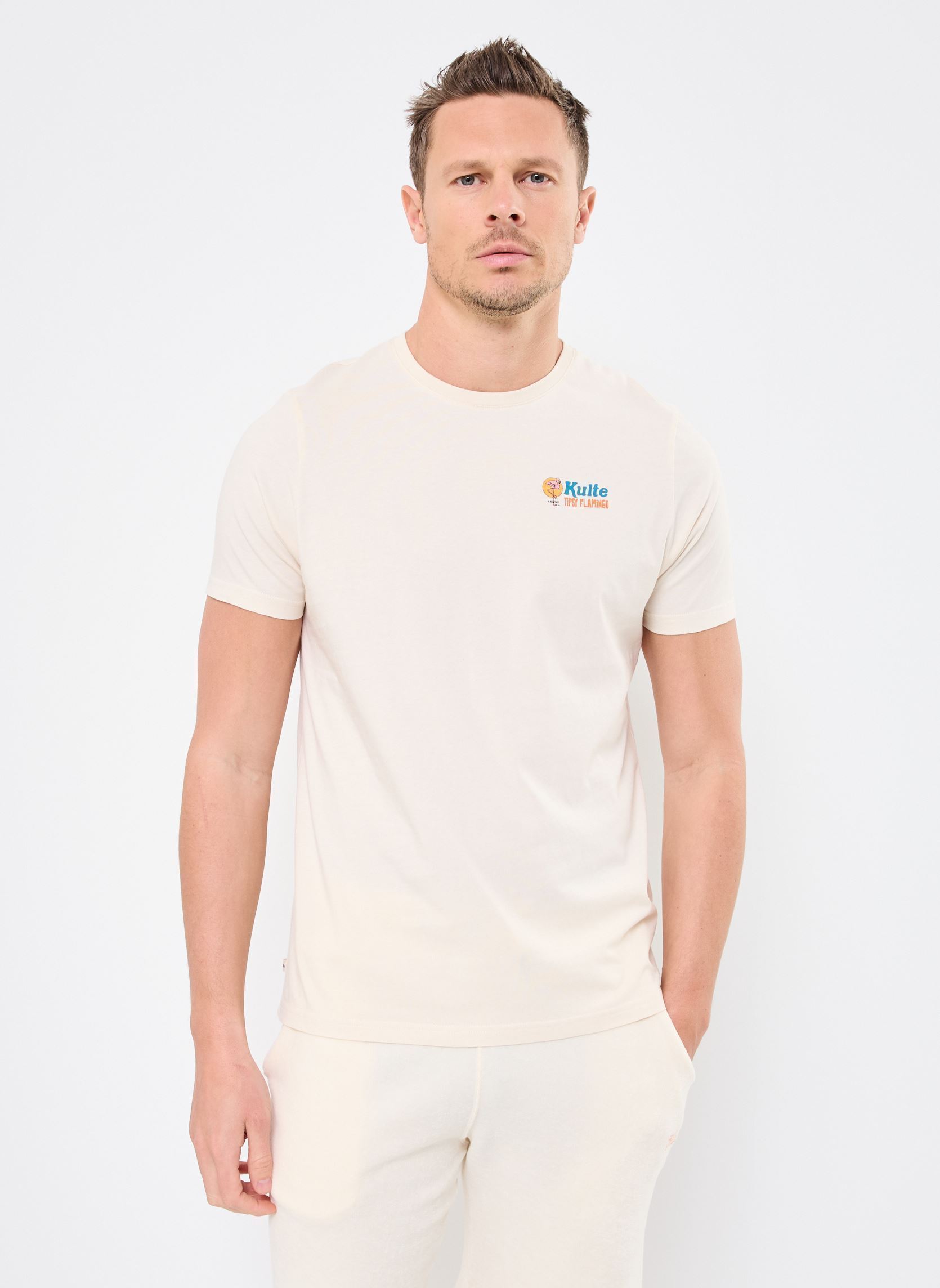 Tee-shirts manches courtes TS FLAMINGO homme blanc Kulte Tee-shirts manches courtes TS FLAMINGO homme blanc OFF WHITE