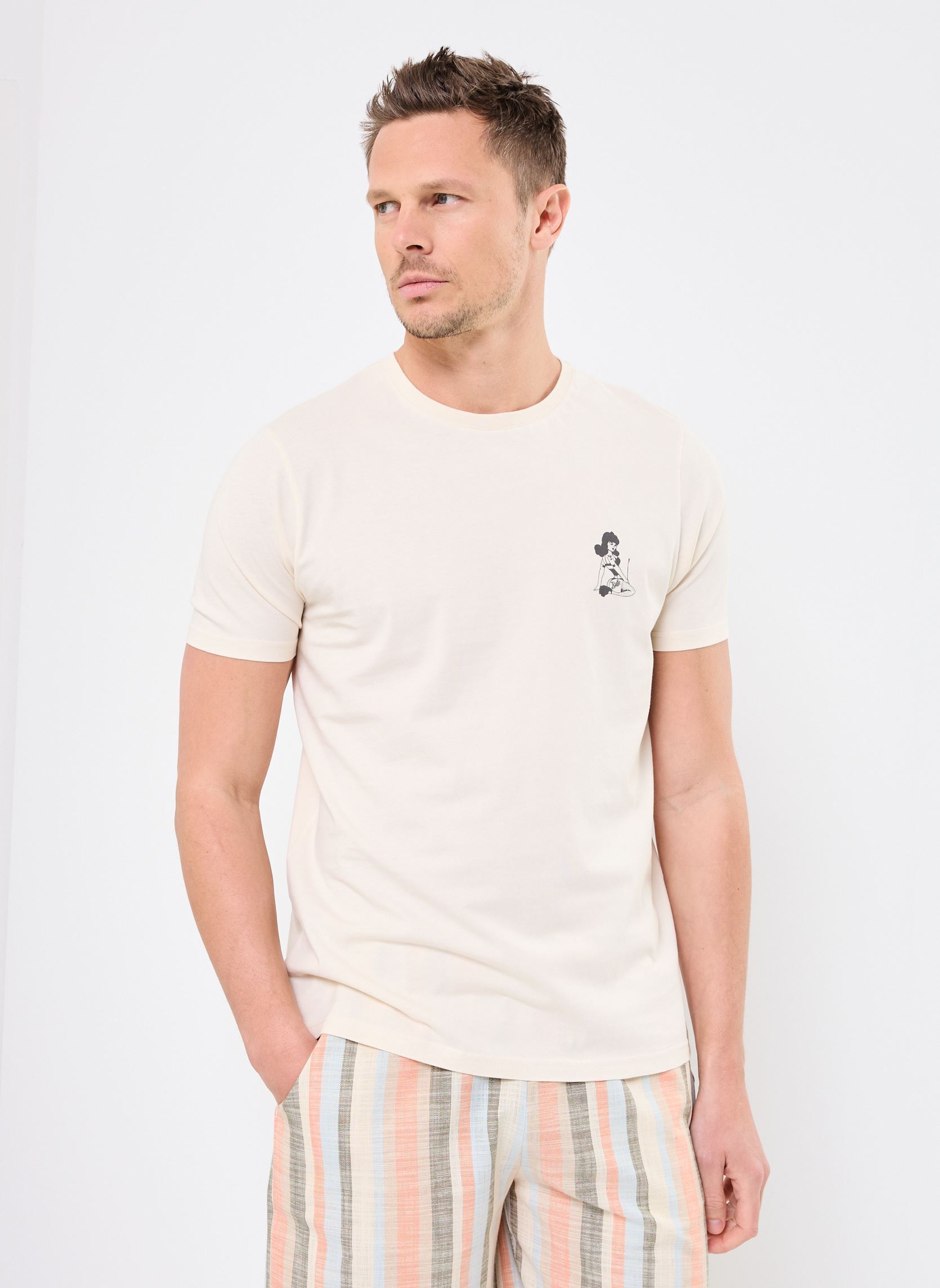 Tee-shirts manches courtes TS PIN-UP homme beige Kulte Tee-shirts manches courtes TS PIN-UP homme beige OFF WHITE
