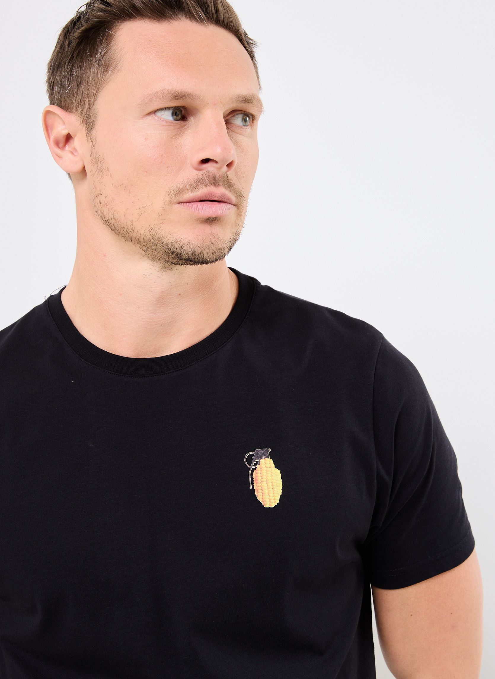 T-shirt a maniche corte TS POPCORN uomo nero Kulte T-shirt a maniche corte TS POPCORN uomo nero BLACK