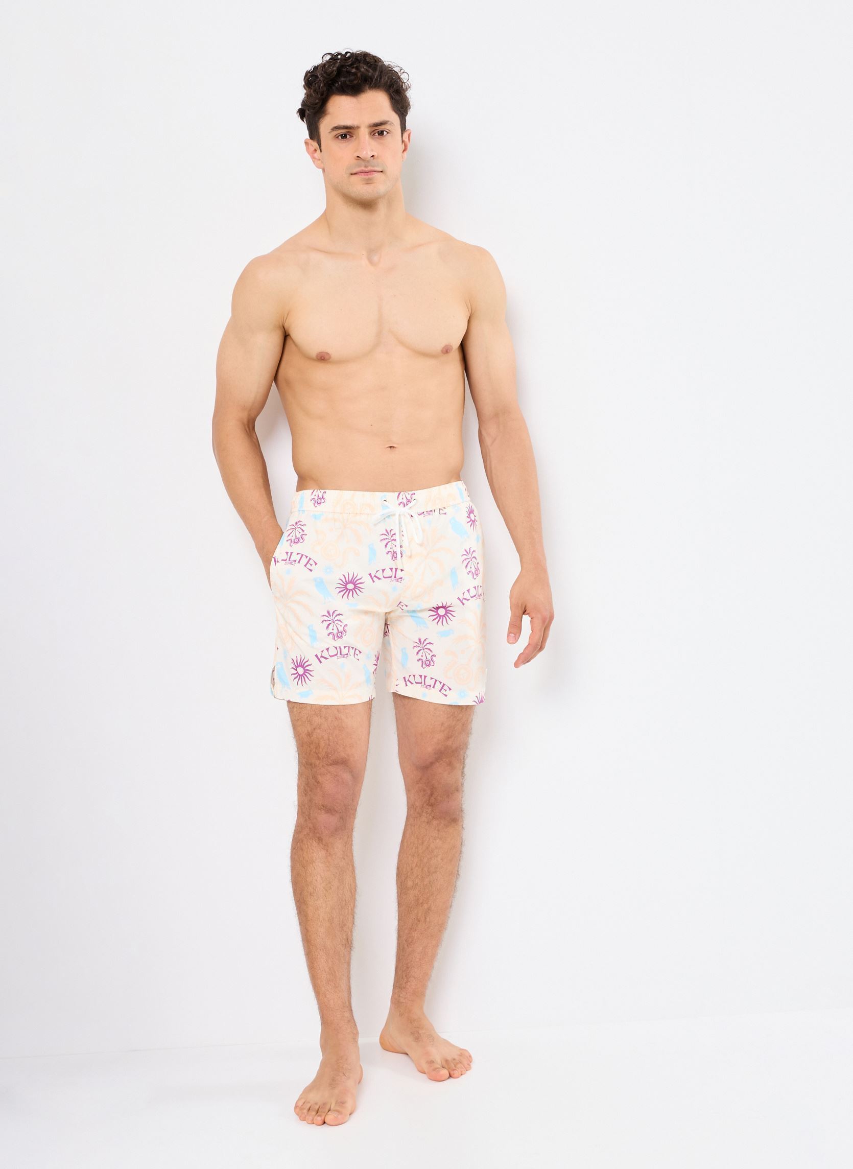 Badeshorts MAILLOT HAWAIEN herren weiß Kulte Badeshorts MAILLOT HAWAIEN herren weiß COCO
