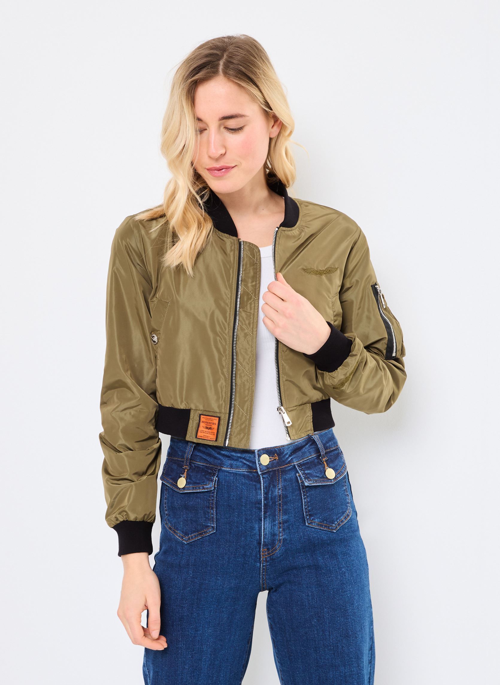 Urban Classics Jacke Long Bomber Jacket Blouson Femme, Vert (Olive), (Taille Fabricant