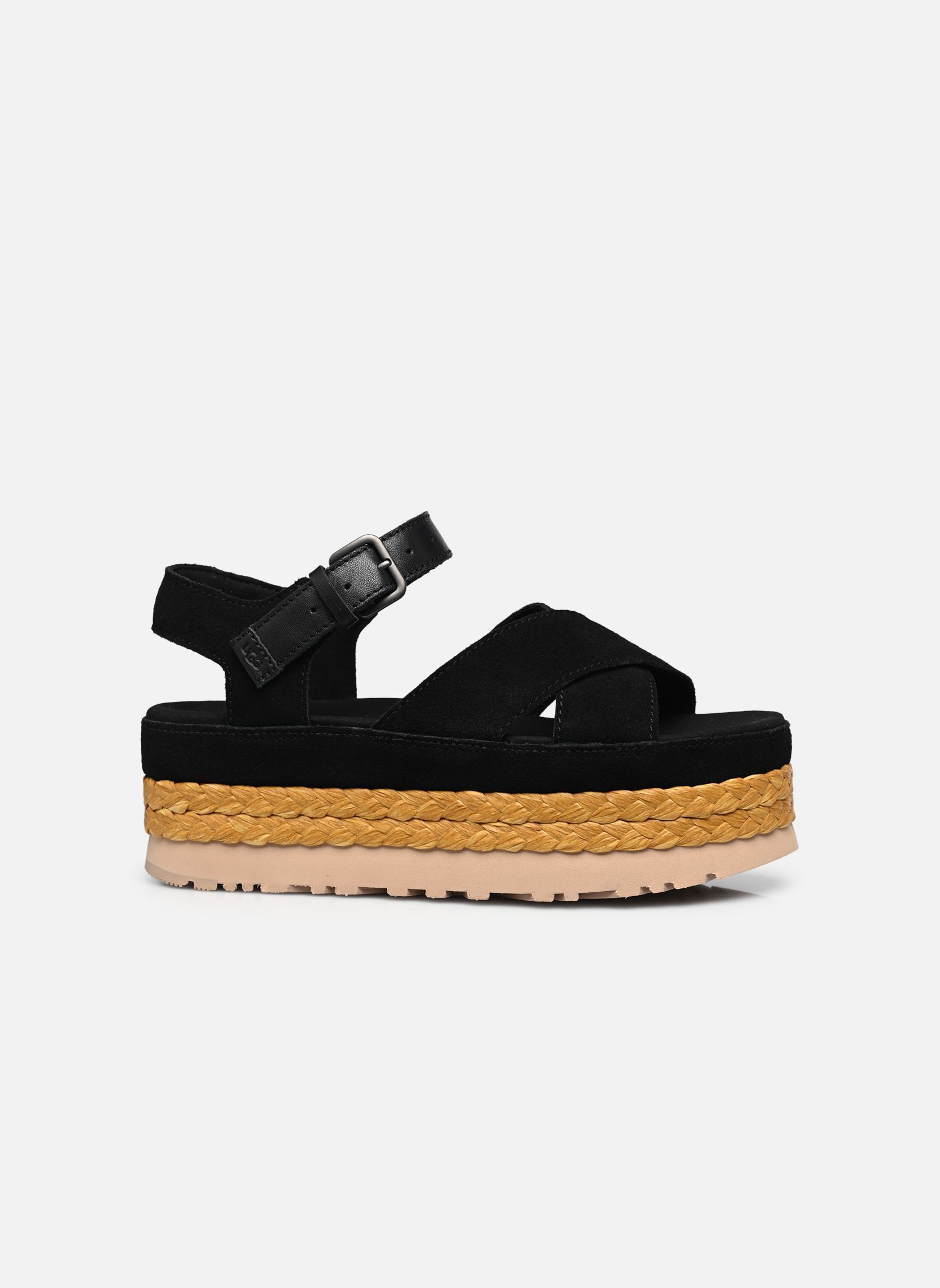 Sandalen met sleehak en plateau W Aubrey Ankle Strap dames zwart UGG Sandalen met sleehak en plateau W Aubrey Ankle Strap dames zwart BLACK