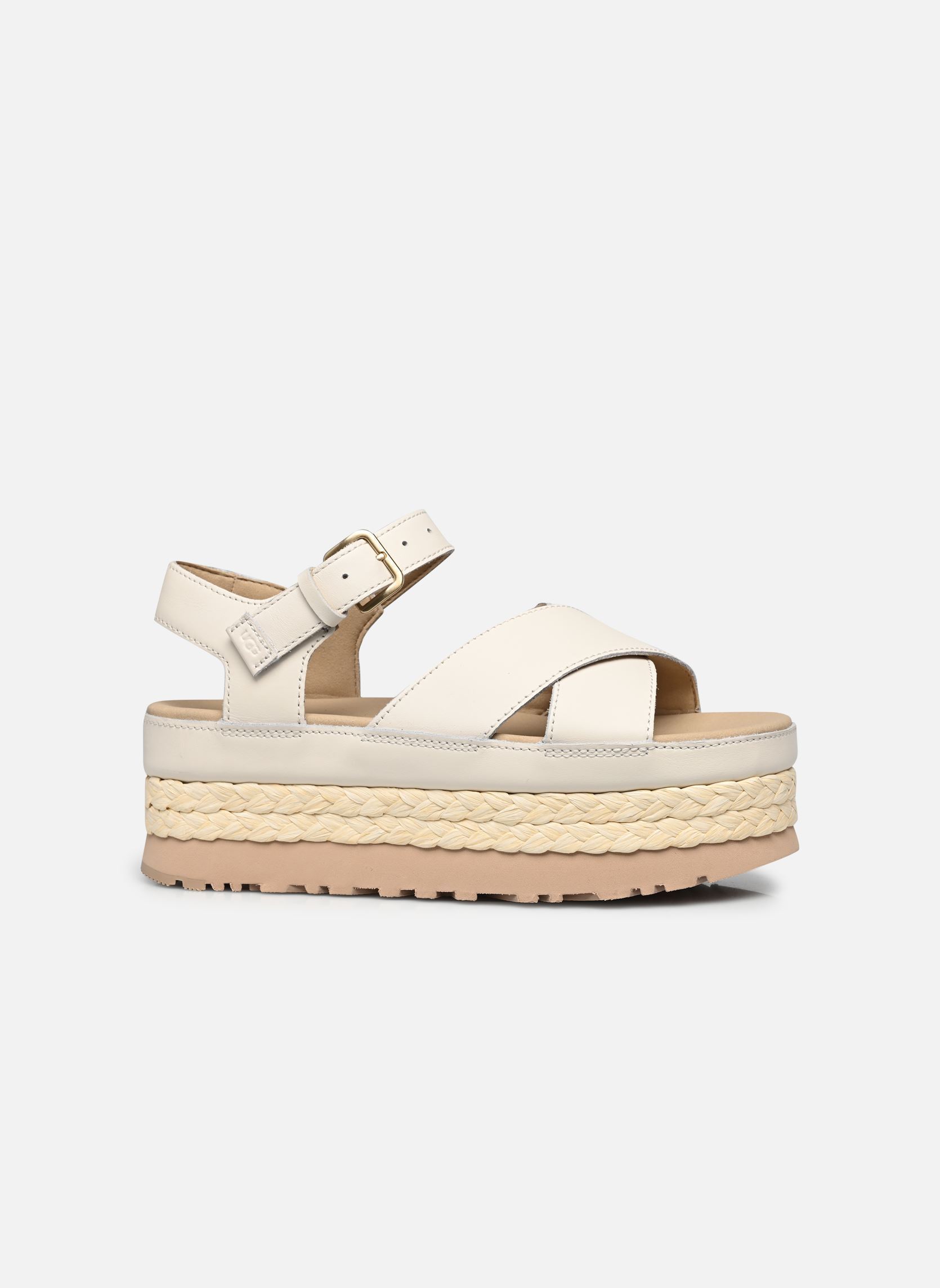 Sandalen met sleehak en plateau W Aubrey Ankle Strap dames beige UGG Sandalen met sleehak en plateau W Aubrey Ankle Strap dames beige JASMINE