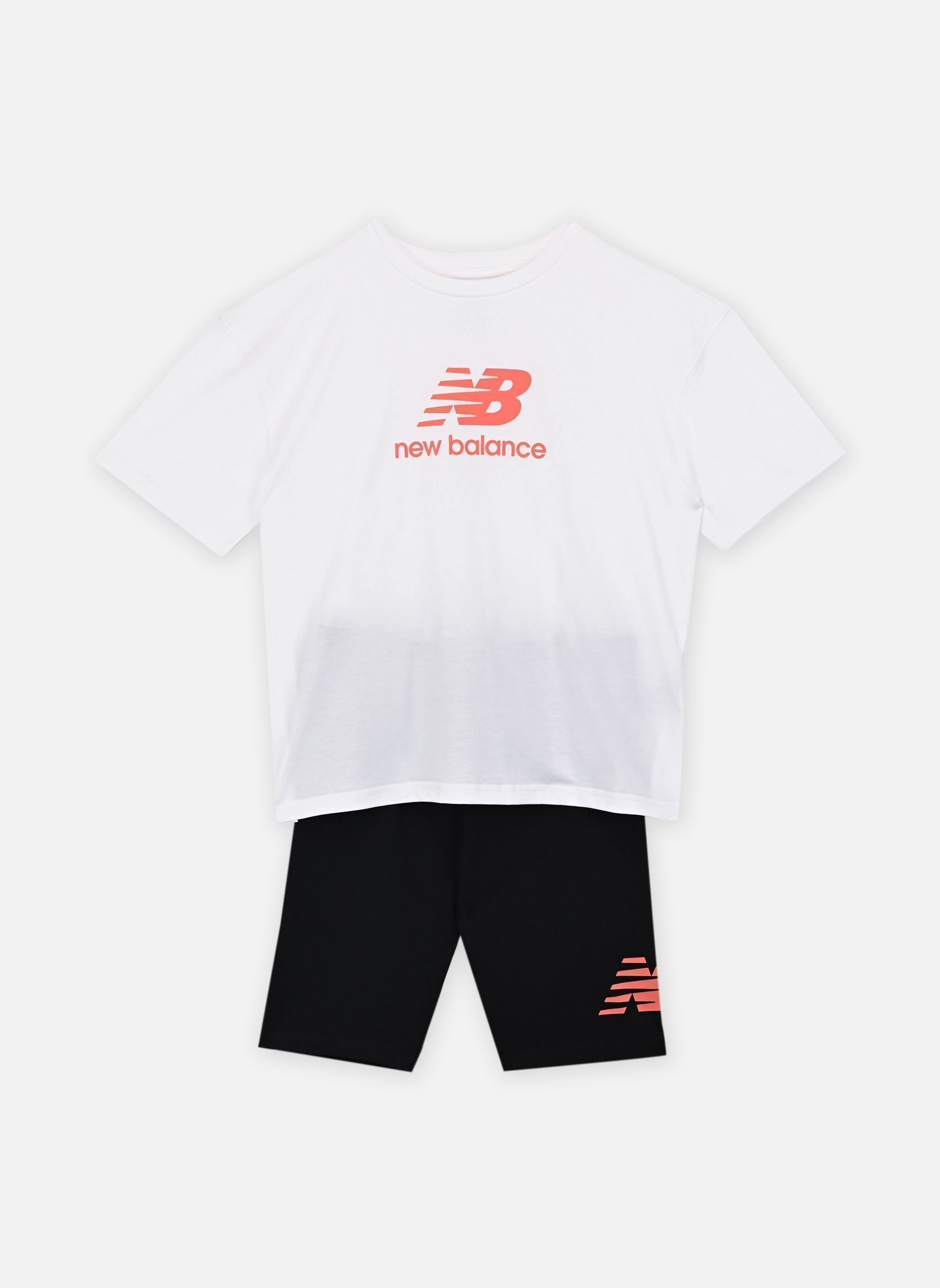 Vêtements New Balance Kids New Balance Stacked Logo Tee and Cycle Short Set pour Accessoires