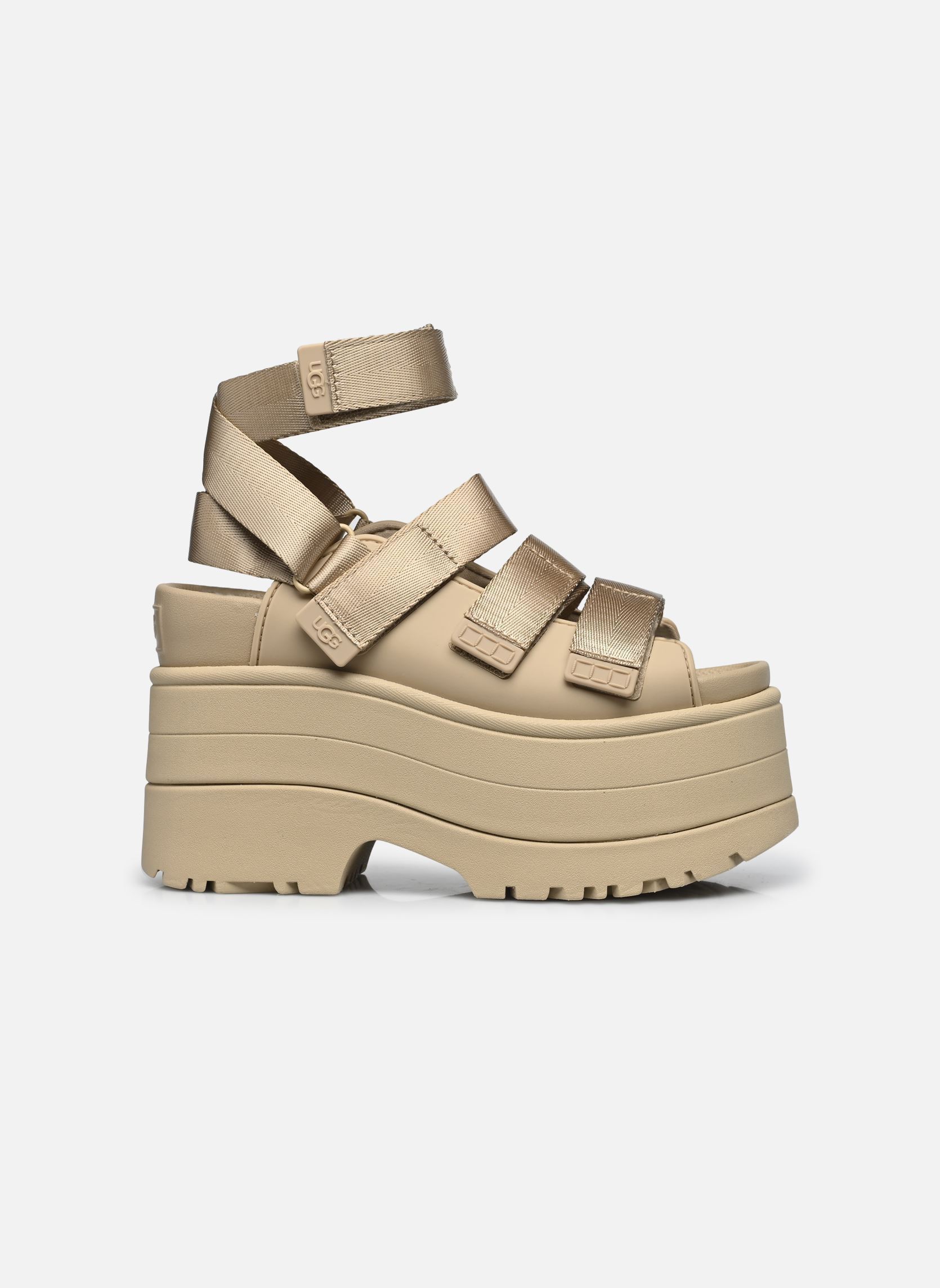 Sandali con zeppa e plateau W GoldenRise donna beige UGG Sandali con zeppa e plateau W GoldenRise donna beige MUSTARD SEED