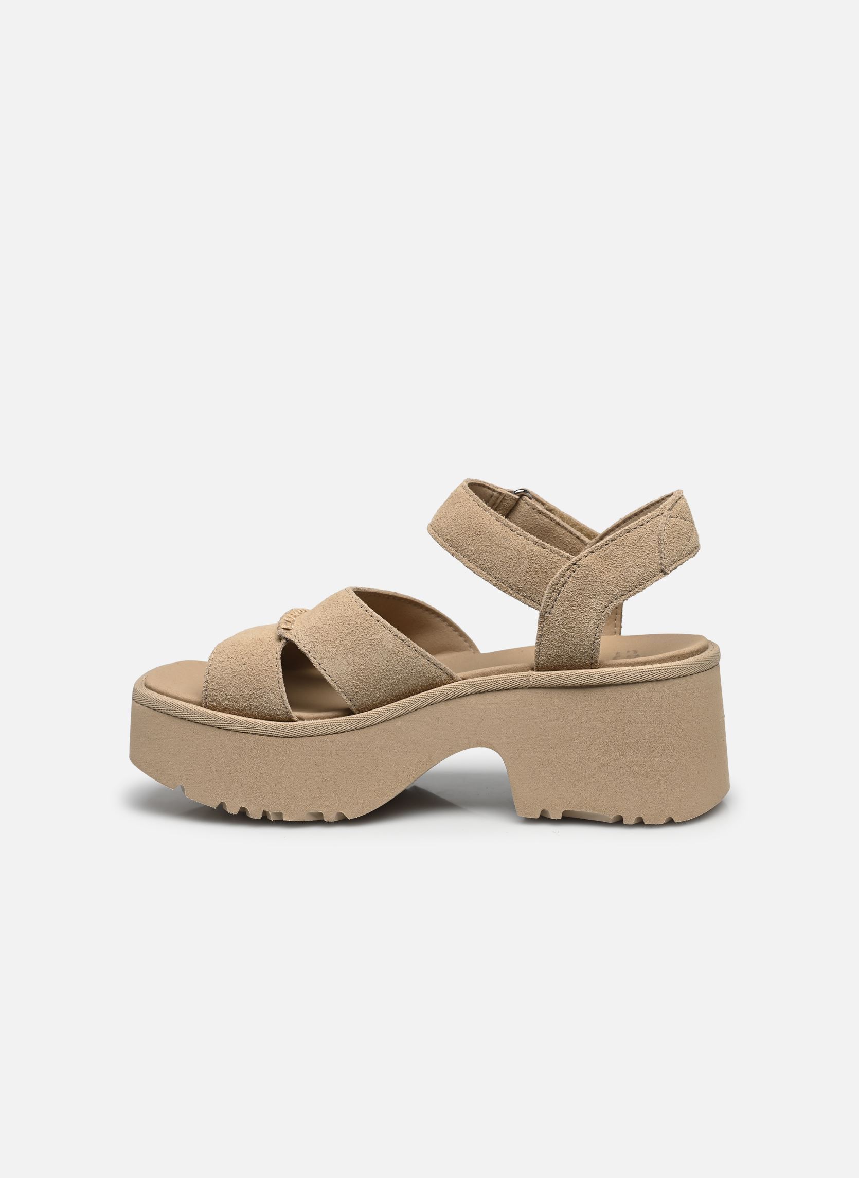 Sandali con zeppa e plateau W New Heights Ankle Strap donna beige UGG Sandali con zeppa e plateau W New Heights Ankle Strap donna beige MUSTARD SEED
