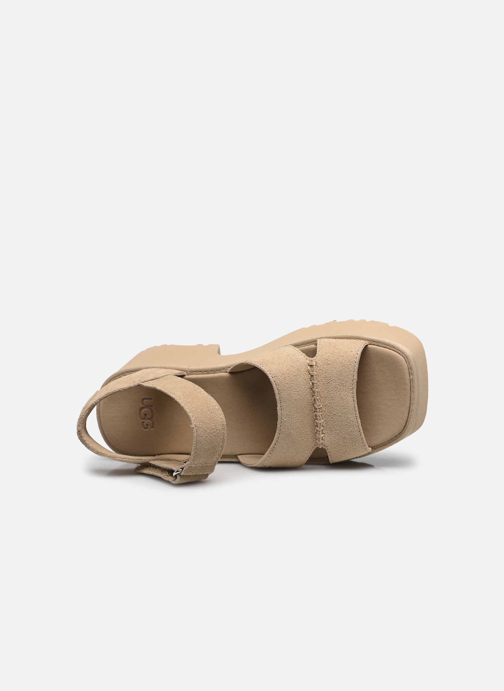Sandali con zeppa e plateau W New Heights Ankle Strap donna beige UGG Sandali con zeppa e plateau W New Heights Ankle Strap donna beige MUSTARD SEED