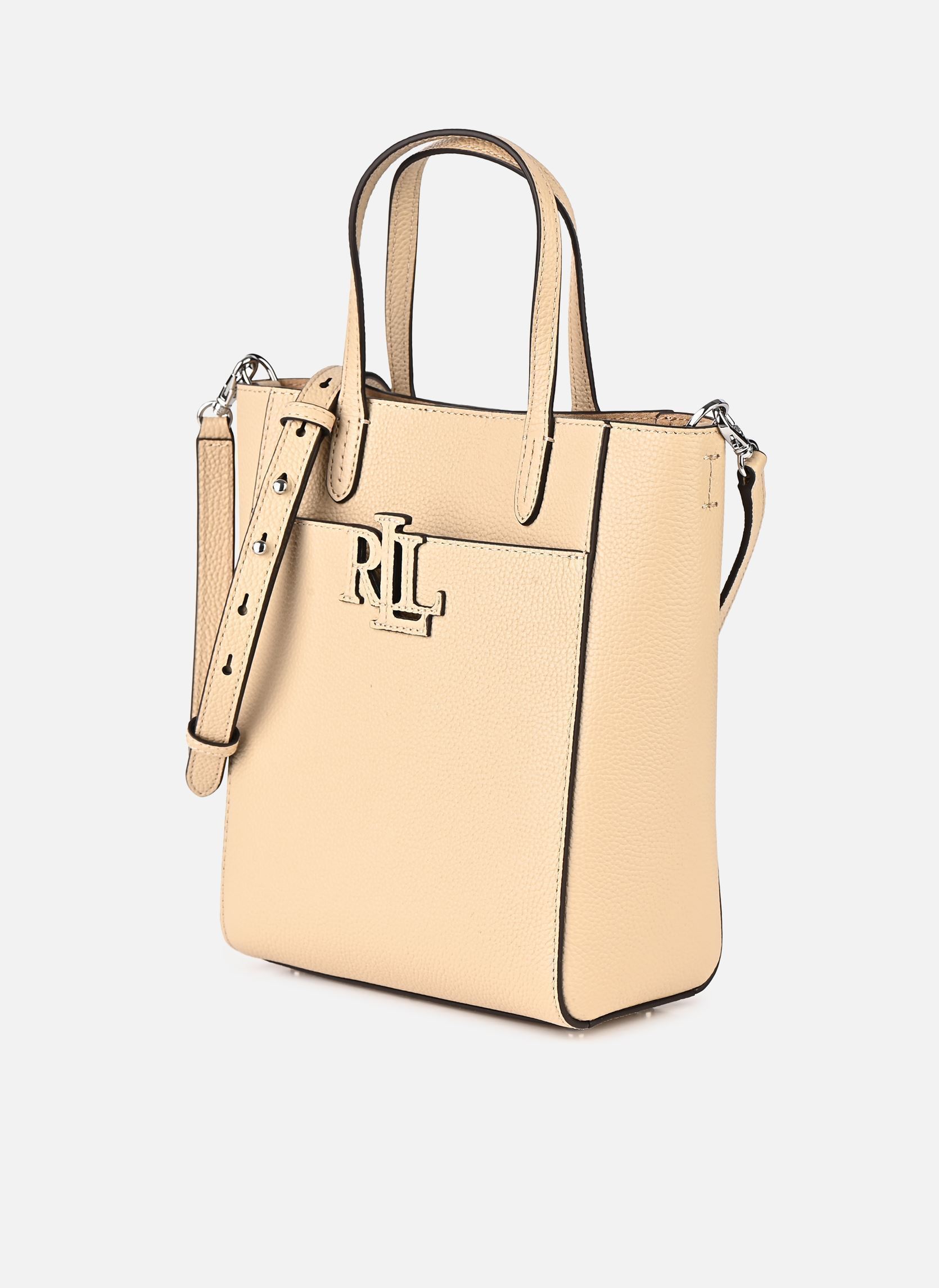 Petit Sac Bandoulière Beige En PVC - 22x17x17cm - Occasion - Fermeture éclair