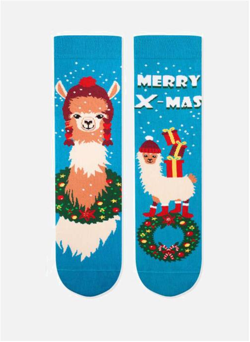 Pirin Hill Chaussettes Chaussettes Pirin Hill Arty Noël Turquoises Lama homme bleu