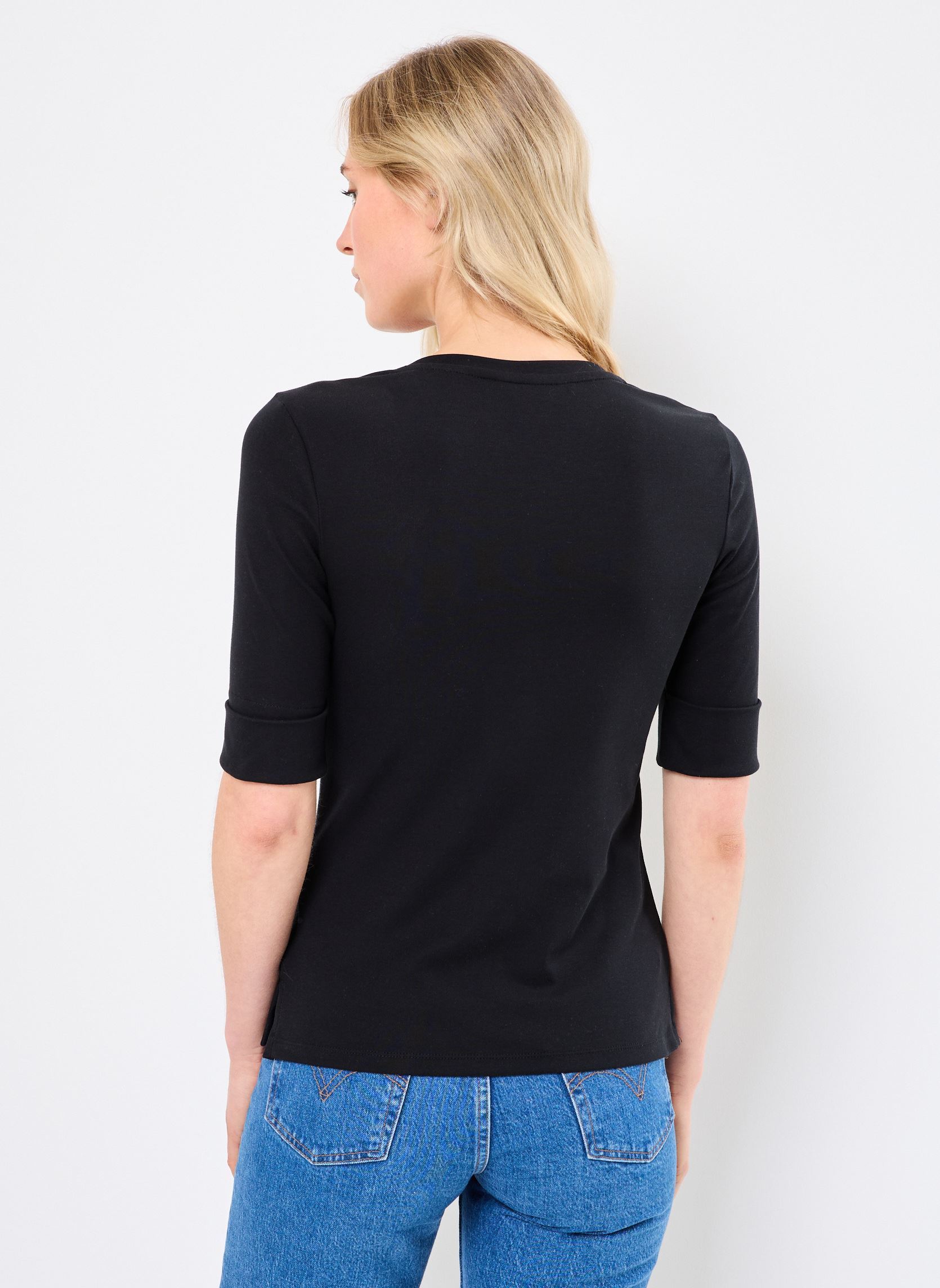 Tee-shirts manches longues V Judy-Elbow Sleeve-Knit femme noir Lauren Ralph Lauren Tee-shirts manches longues V Judy-Elbow Sleeve-Knit femme noir Black