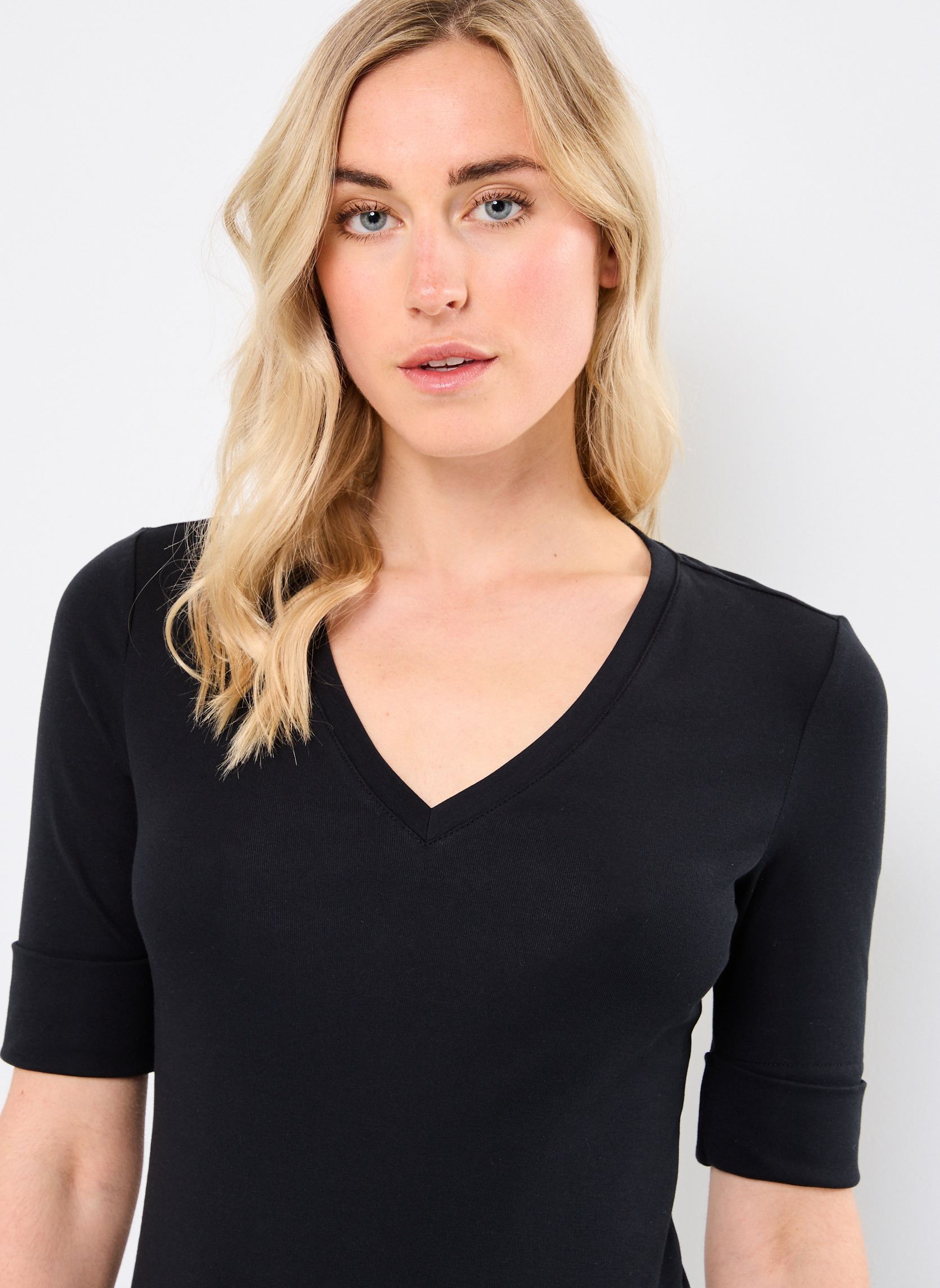 Tee-shirts manches longues V Judy-Elbow Sleeve-Knit femme noir Lauren Ralph Lauren Tee-shirts manches longues V Judy-Elbow Sleeve-Knit femme noir Black