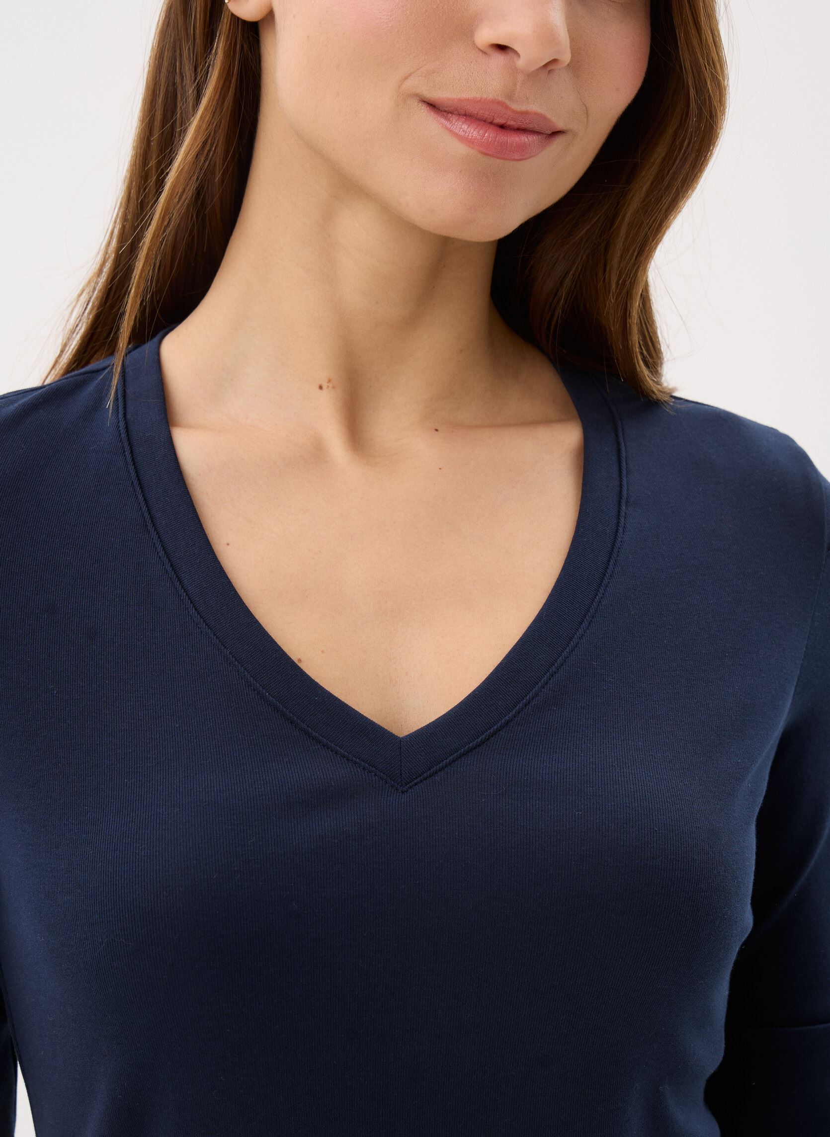 T-shirts met lange mouwen V Judy-Elbow Sleeve-Knit dames blauw Lauren Ralph Lauren T-shirts met lange mouwen V Judy-Elbow Sleeve-Knit dames blauw LAUREN NAVY