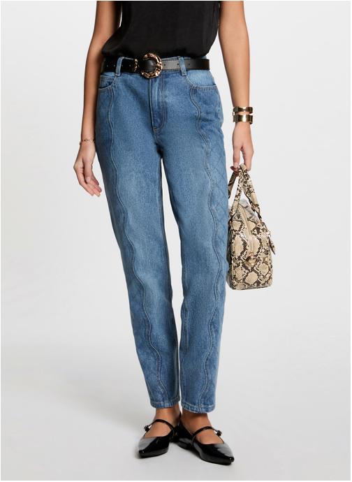 Morgan Pantalons droit 251-PWEST femme bleu