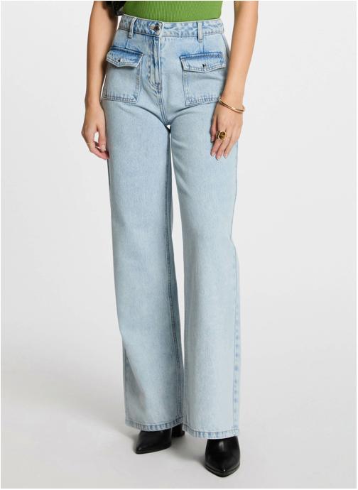 Morgan Pantalons droit 251-PWIDY2 femme bleu