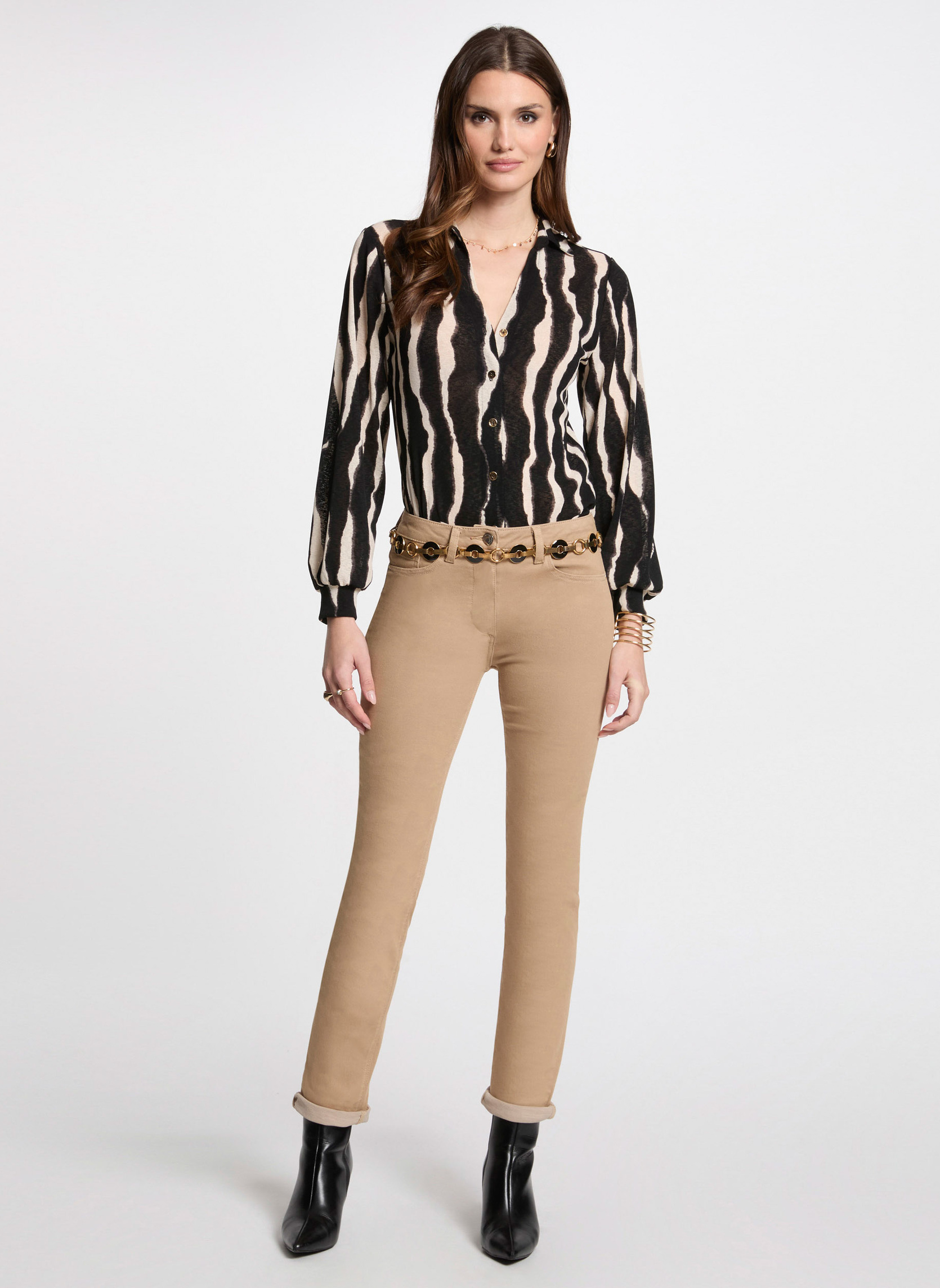 Pantalons droit 251-PETROI1 femme marron Morgan Pantalons droit 251-PETROI1 femme marron Marron clair