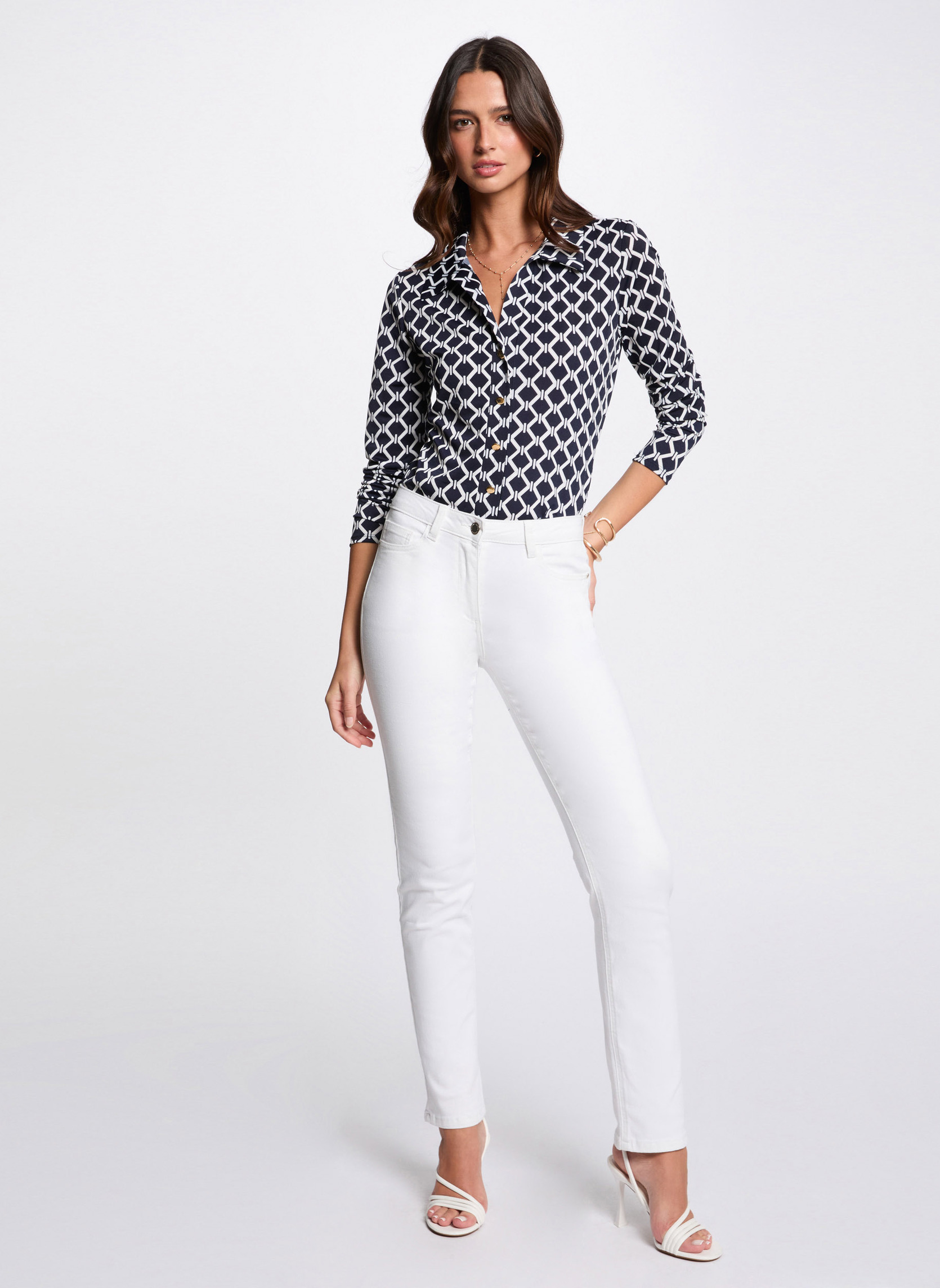 Pantalons droit 251-PETROI1 femme blanc Morgan Pantalons droit 251-PETROI1 femme blanc Blanc