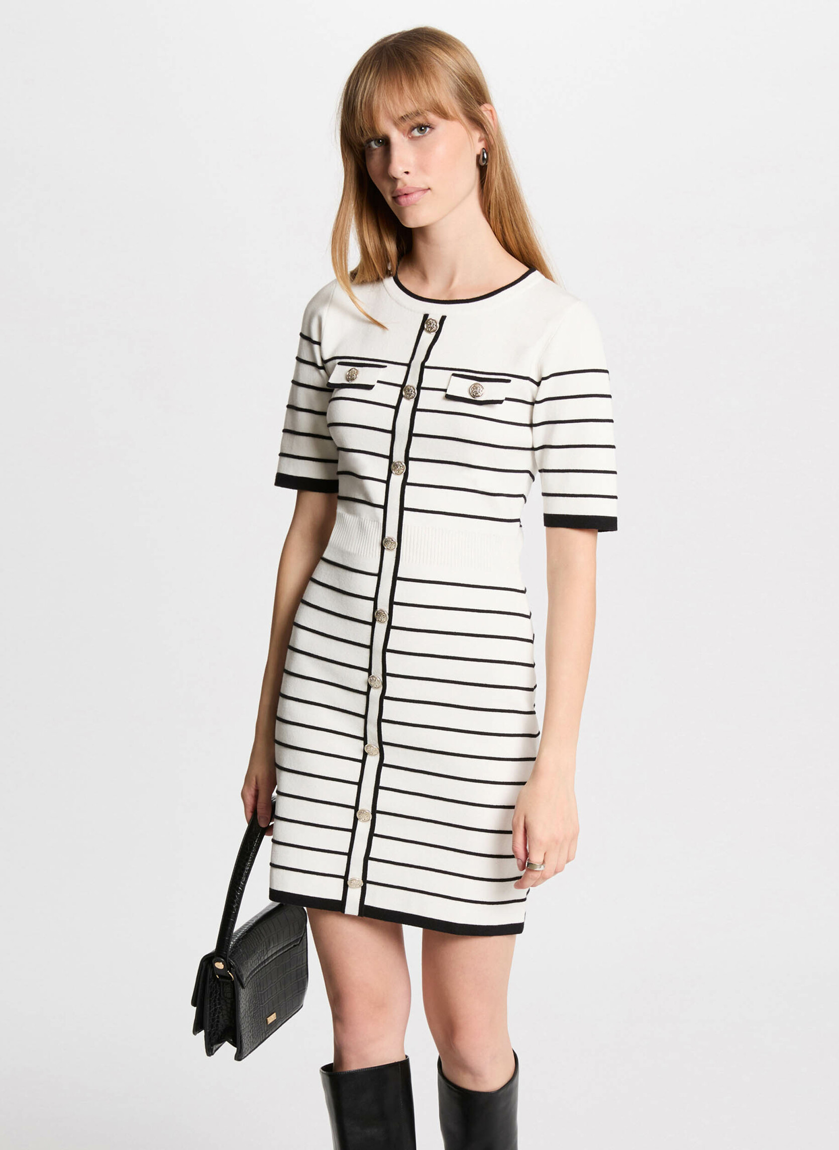 Robe Morgan De Toi Occasion T38 - Couleur Noir, Blanc, Rose - Très Bon état