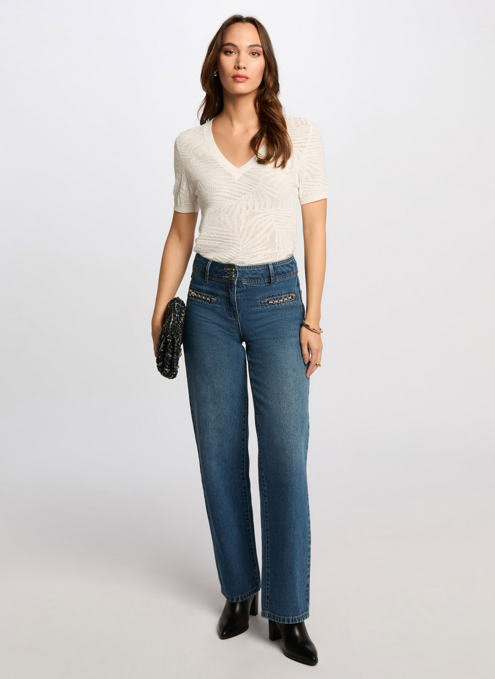 Pulls 251-MPALM femme blanc Morgan Pulls 251-MPALM femme blanc Blanc