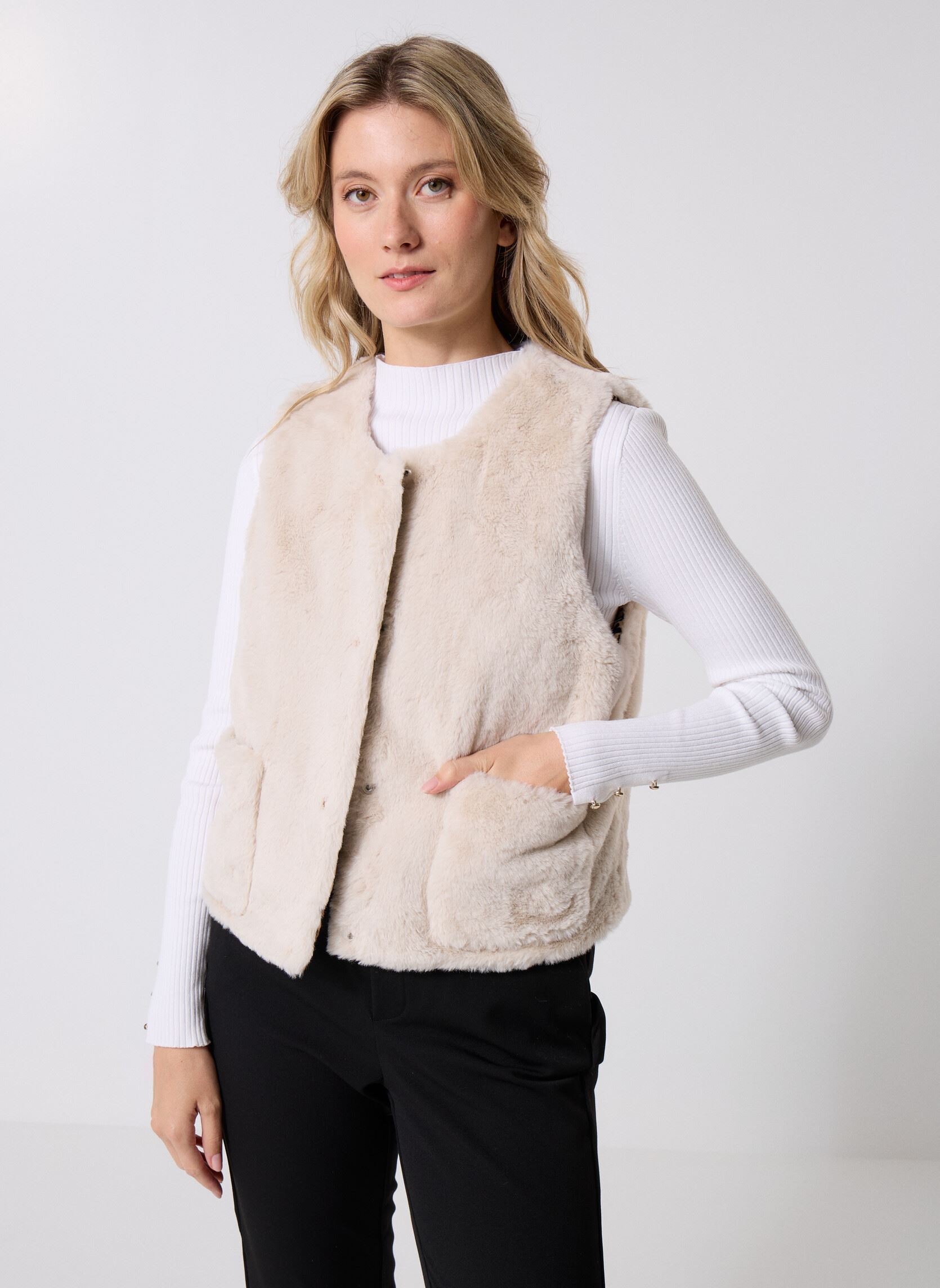 Bodywarmer VSHERPALEO dames beige MADE BY Bodywarmer VSHERPALEO dames beige ECRU
