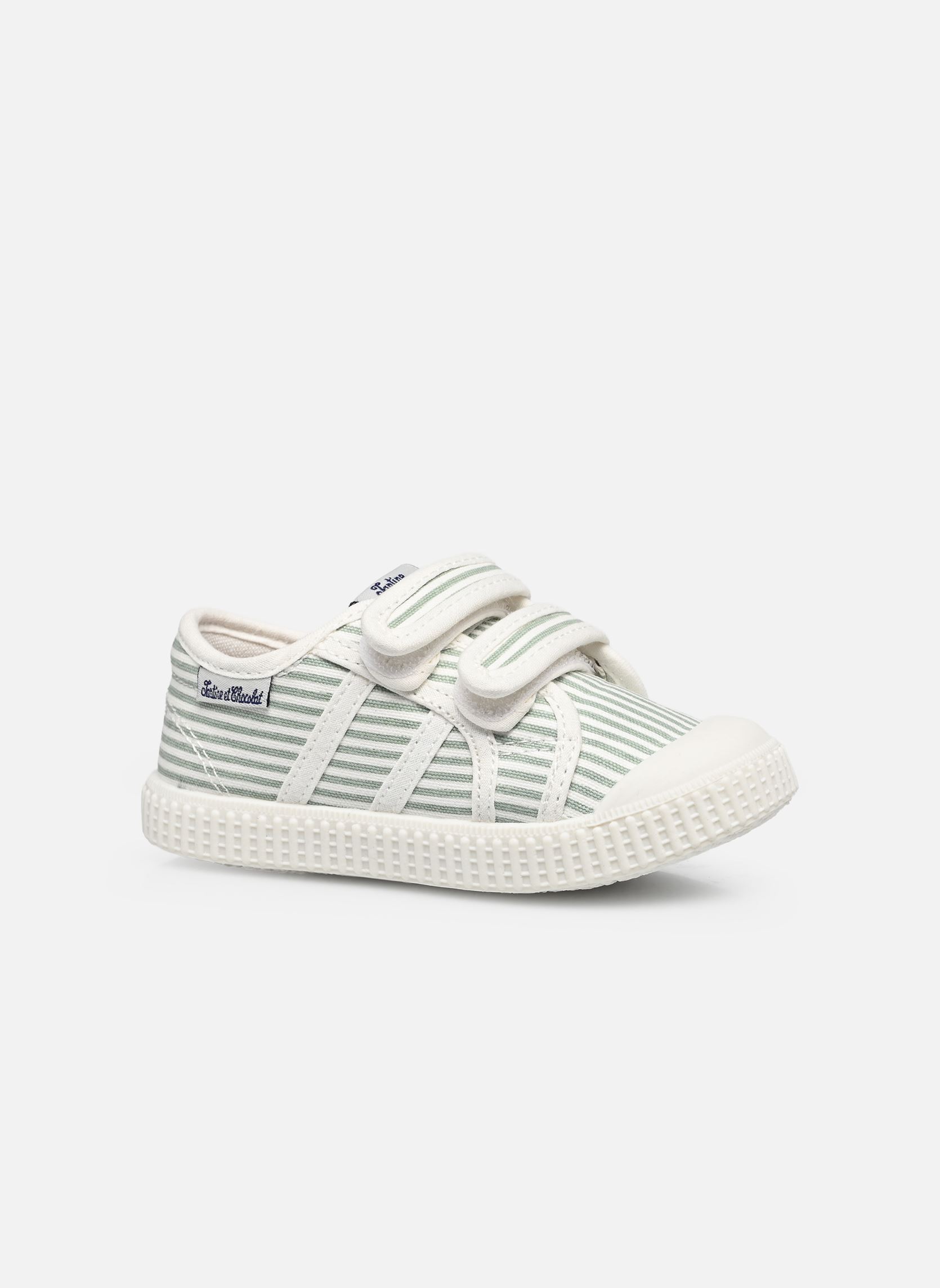 Baskets basses T&C 14 EASY garçon vert Tartine et Chocolat Baskets basses T&C 14 EASY garçon vert STRIPES SAUGE