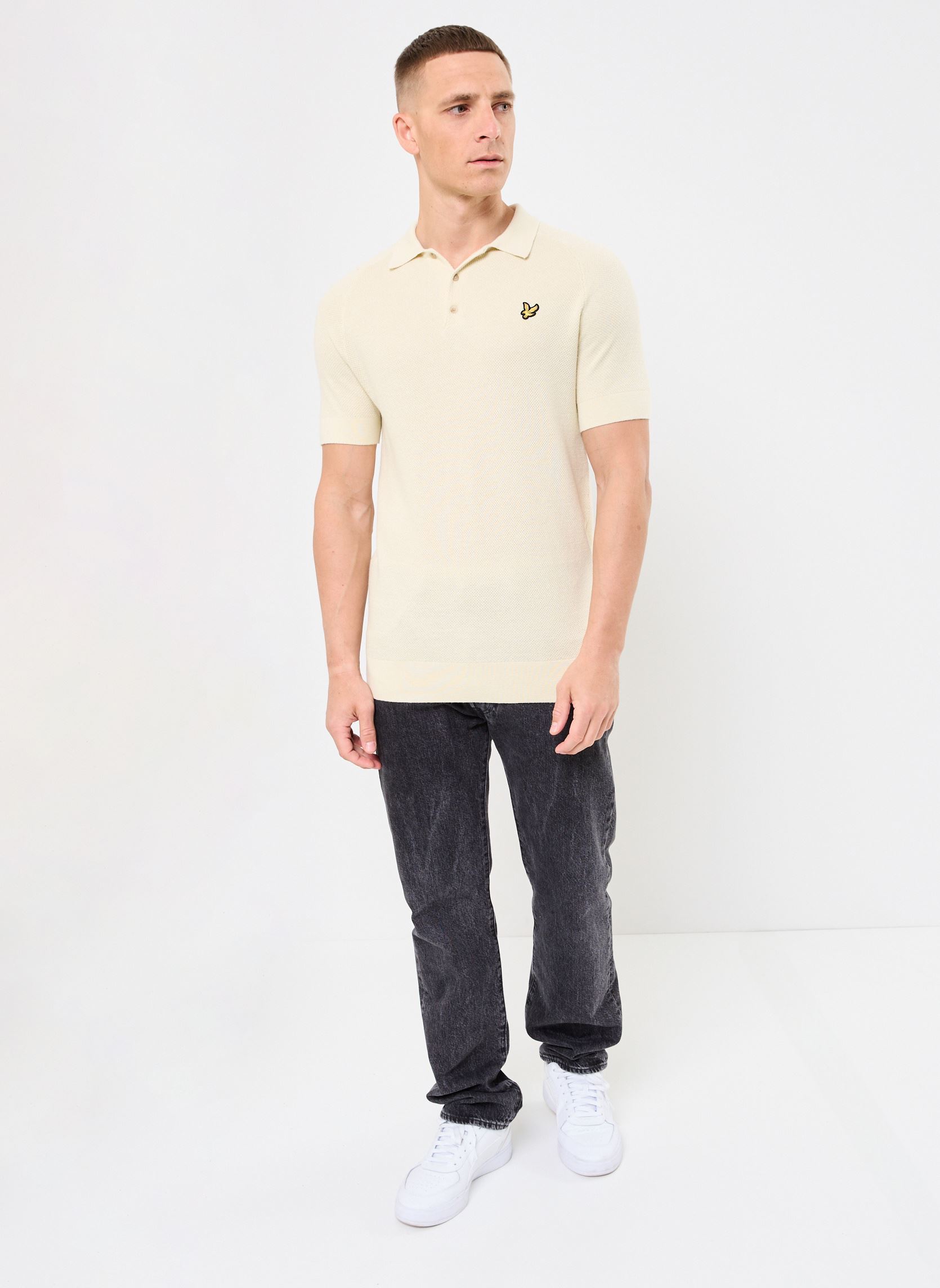 Polos manches courtes Linen Blend Knitted Polo homme beige Lyle & Scott Polos manches courtes Linen Blend Knitted Polo homme beige LUNA