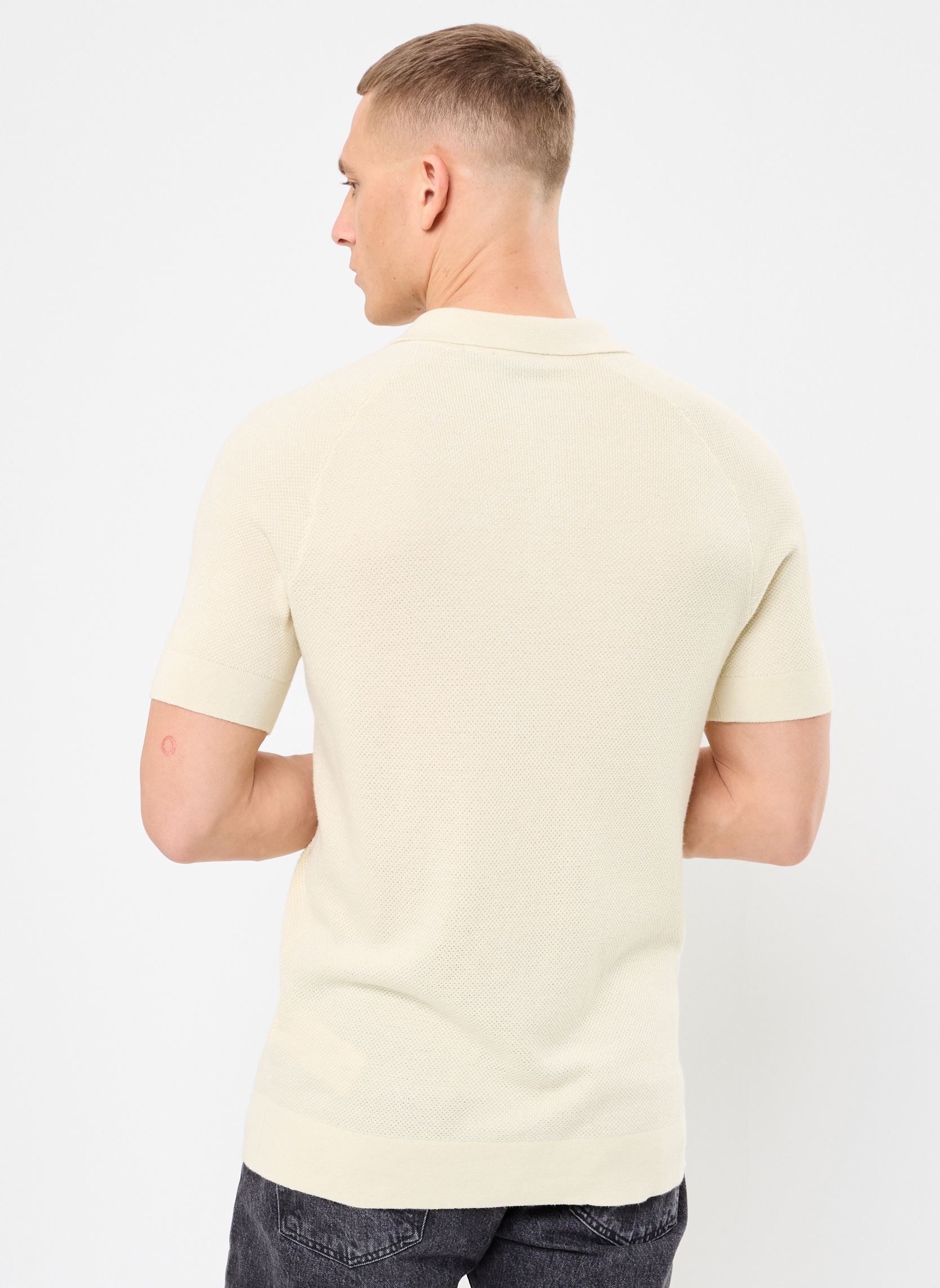 Polos manches courtes Linen Blend Knitted Polo homme beige Lyle & Scott Polos manches courtes Linen Blend Knitted Polo homme beige LUNA