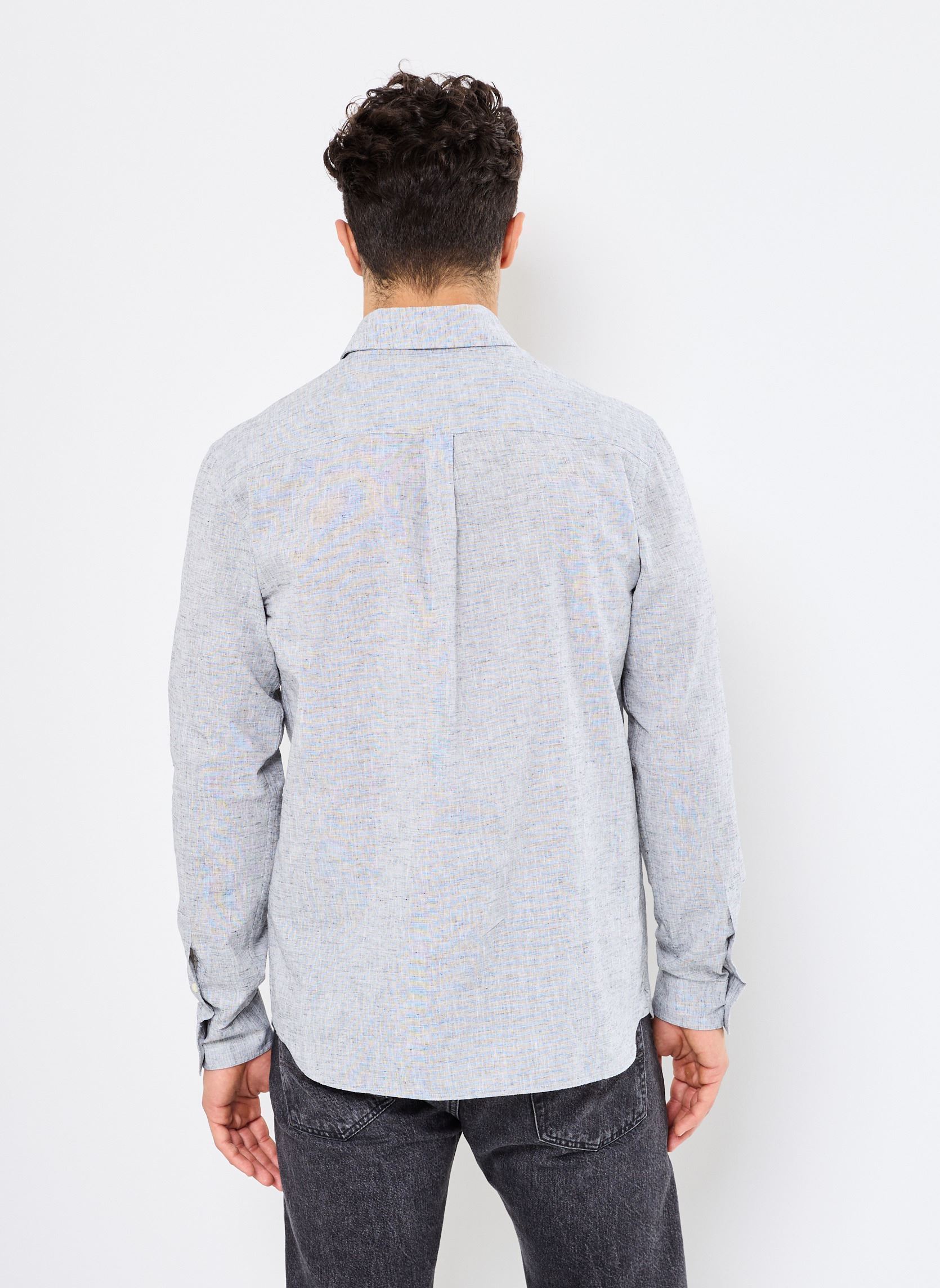 Camisas Linen Blend Oxford Shirt hombre gris Lyle & Scott Camisas Linen Blend Oxford Shirt hombre gris DARK NAVY