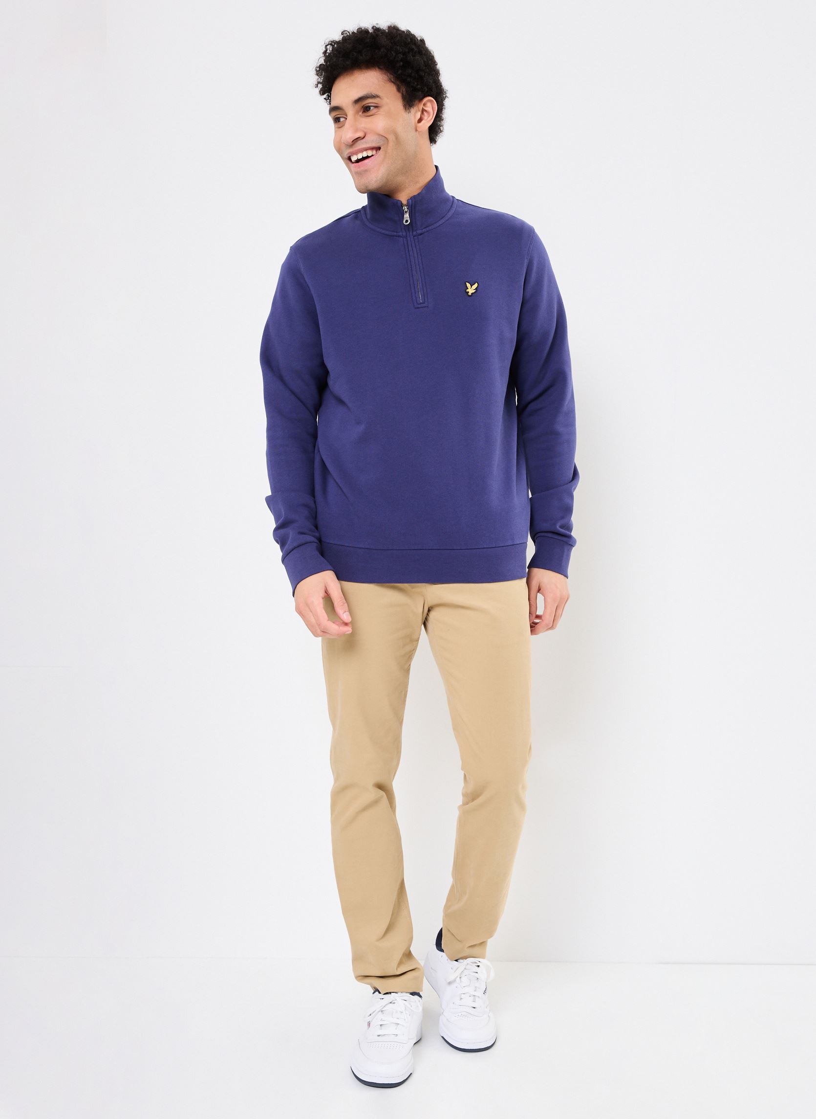 Sweaters met rits Loopback Quarter Zip Sweat heren blauw Lyle & Scott Sweaters met rits Loopback Quarter Zip Sweat heren blauw DEEP INDIGO