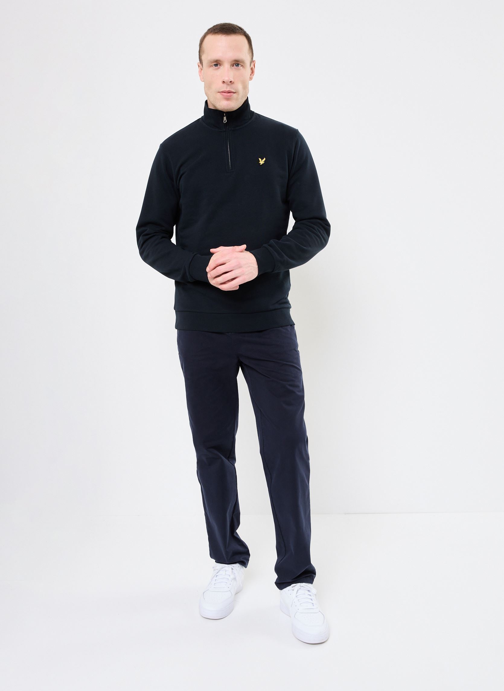 Sweaters met rits Loopback Quarter Zip Sweat heren blauw Lyle & Scott Sweaters met rits Loopback Quarter Zip Sweat heren blauw DARK NAVY