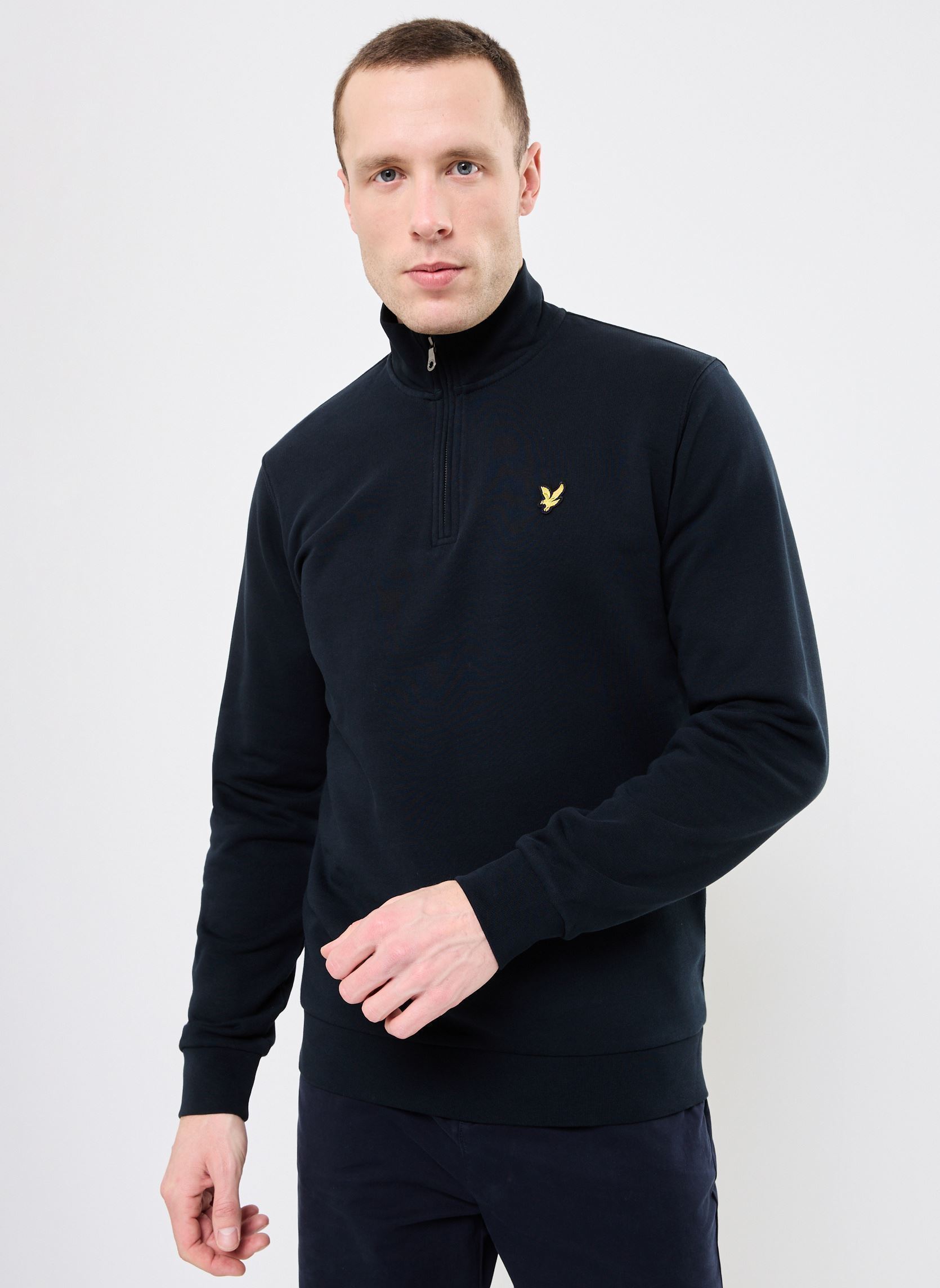 Sweaters met rits Loopback Quarter Zip Sweat heren blauw Lyle & Scott Sweaters met rits Loopback Quarter Zip Sweat heren blauw DARK NAVY