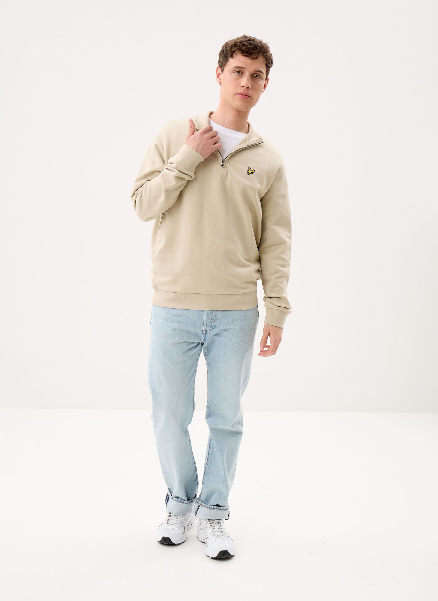 Sweatshirts mit Reißverschluss Loopback Quarter Zip Sweat herren beige Lyle & Scott Sweatshirts mit Reißverschluss Loopback Quarter Zip Sweat herren beige GREY TAUPE