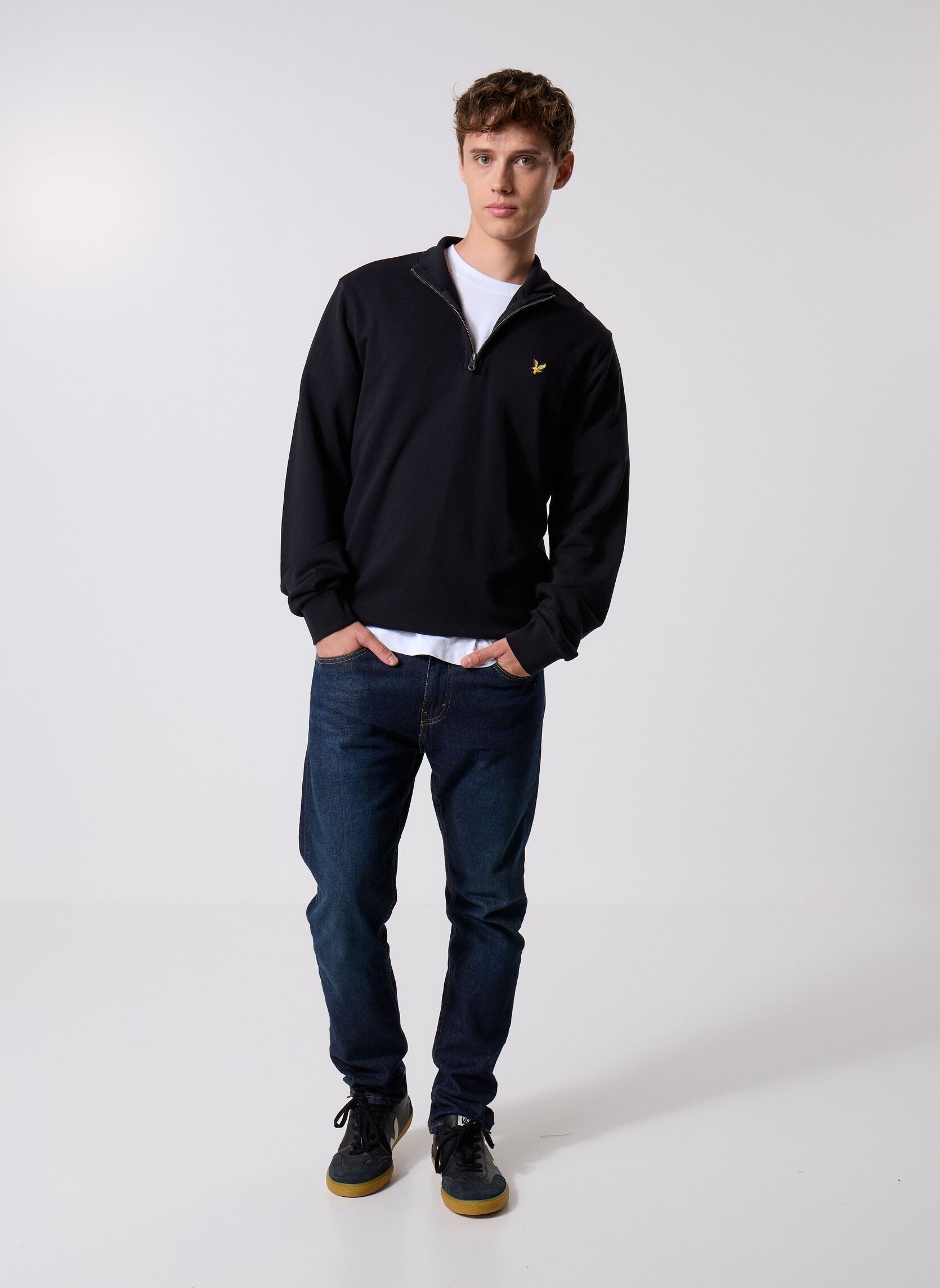 Sweatshirts mit Reißverschluss Loopback Quarter Zip Sweat herren schwarz Lyle & Scott Sweatshirts mit Reißverschluss Loopback Quarter Zip Sweat herren schwarz JET BLACK