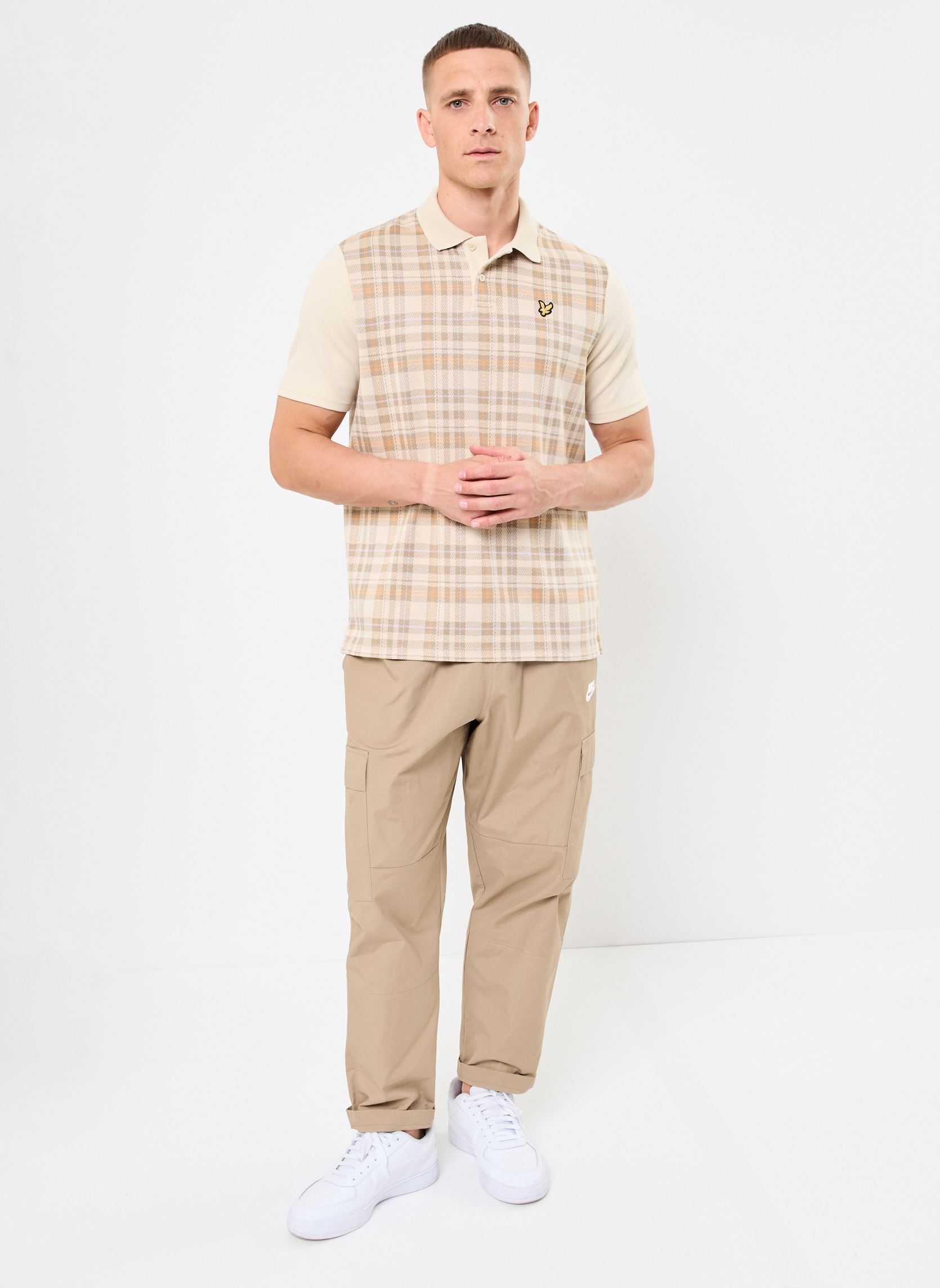 Polos manches courtes Spring Tartan Polo Shirt homme beige Lyle & Scott Polos manches courtes Spring Tartan Polo Shirt homme beige LUNA