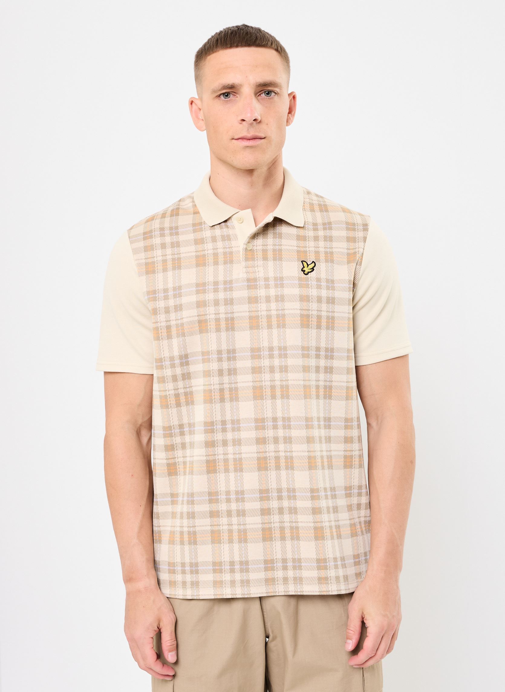 Polos manches courtes Spring Tartan Polo Shirt homme beige Lyle & Scott Polos manches courtes Spring Tartan Polo Shirt homme beige LUNA