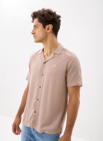 Camisas Geo Motif Printed Revere Shirt hombre marrón Lyle & Scott Camisas Geo Motif Printed Revere Shirt hombre marrón STEALTH BROWN