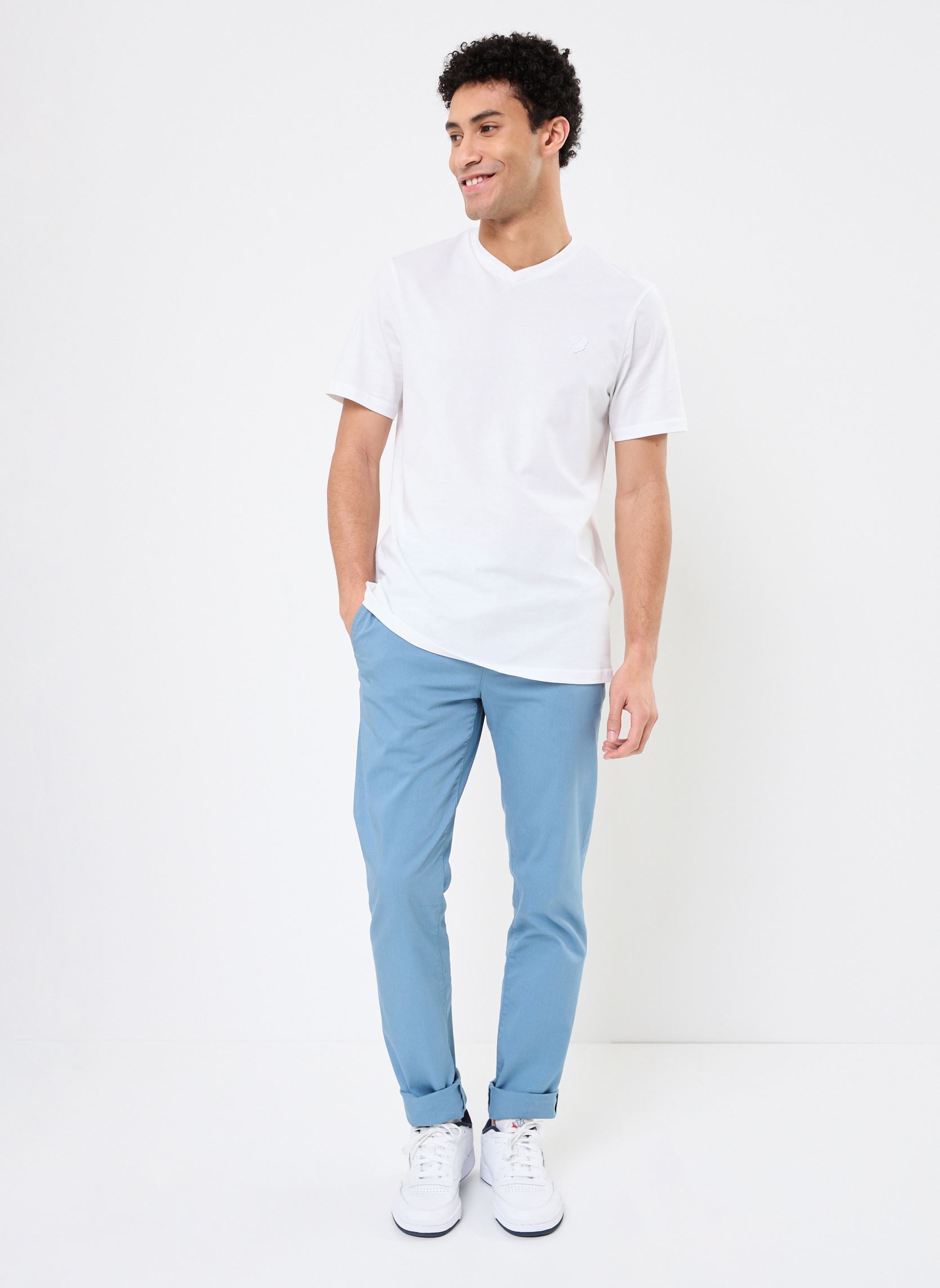 Kurzarm-T-Shirts Superfine V Neck T-Shirt herren weiß Lyle & Scott Kurzarm-T-Shirts Superfine V Neck T-Shirt herren weiß WHITE