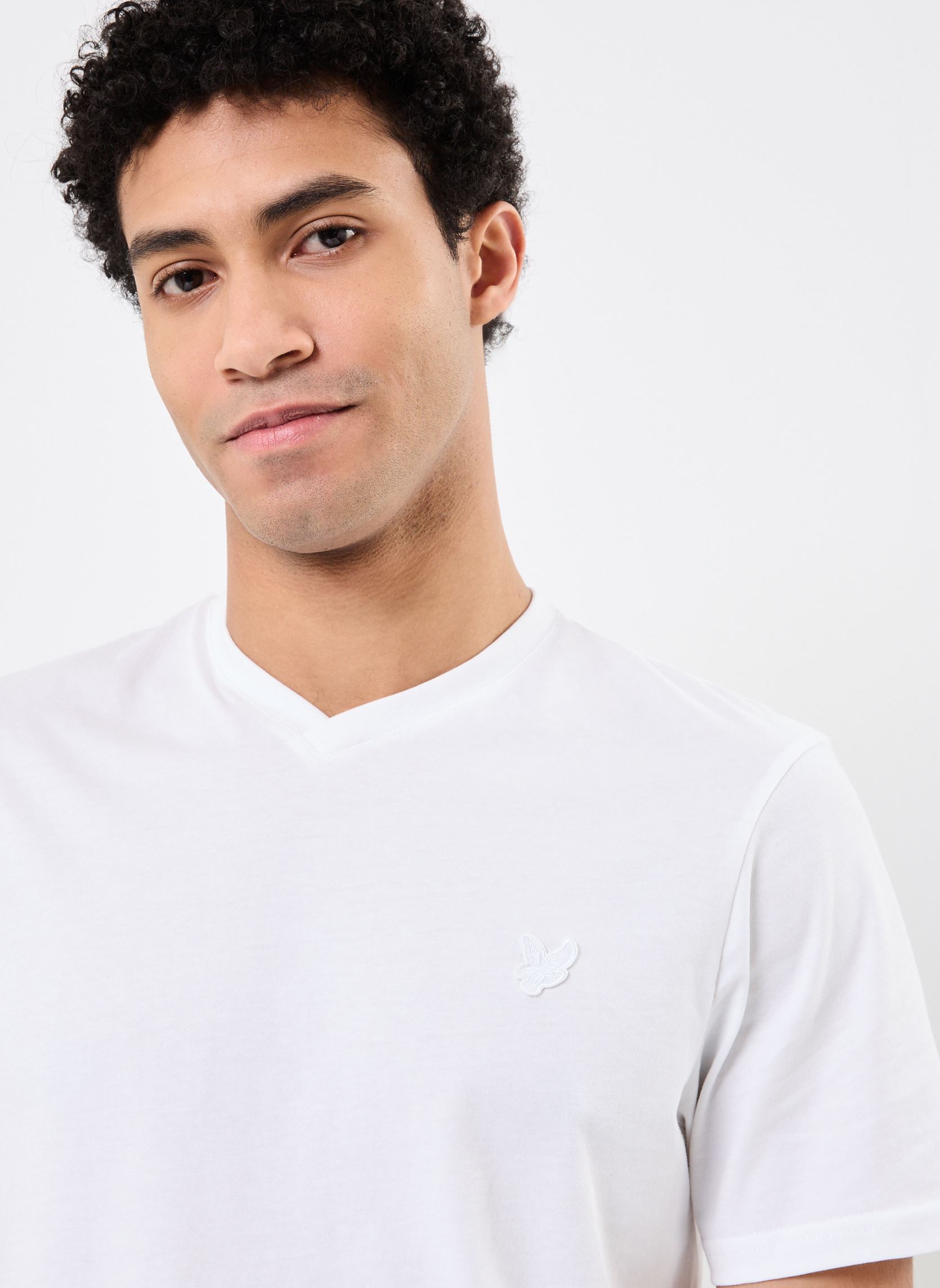 Kurzarm-T-Shirts Superfine V Neck T-Shirt herren weiß Lyle & Scott Kurzarm-T-Shirts Superfine V Neck T-Shirt herren weiß WHITE