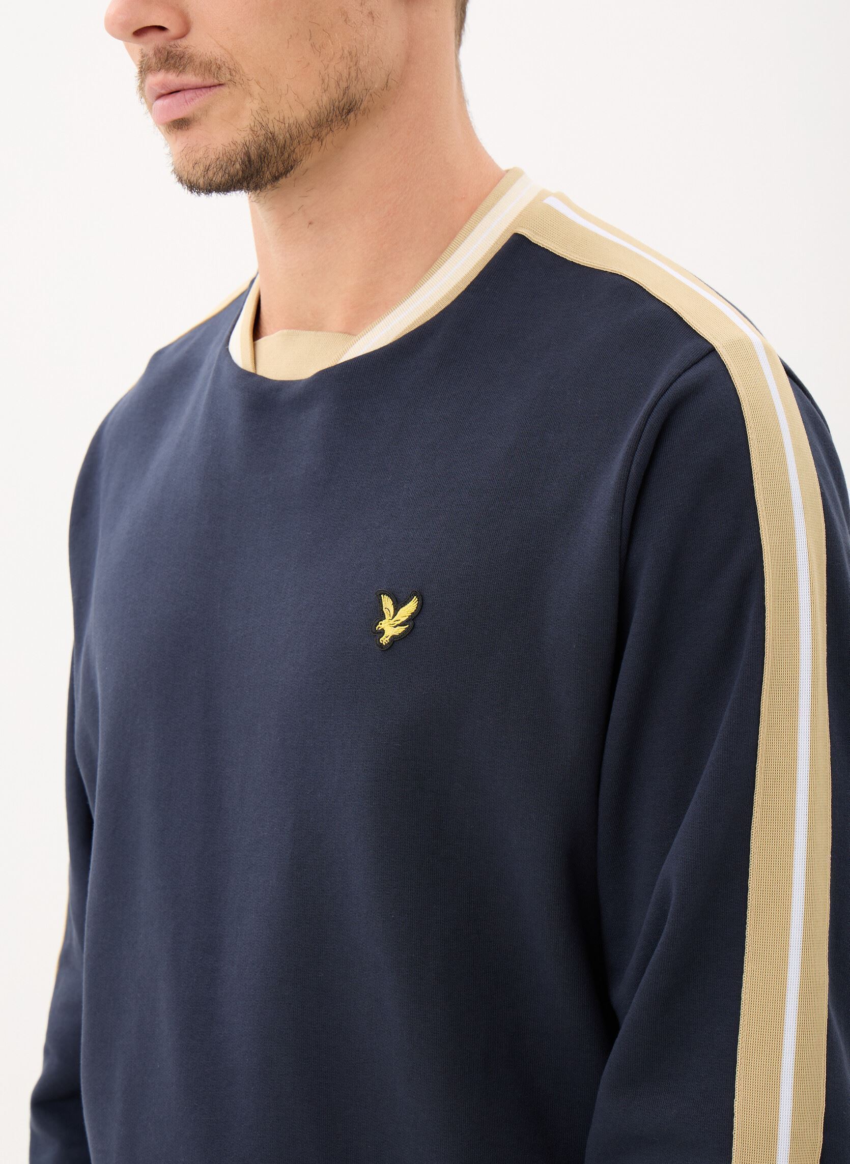 Sweats Contrast Taped Sweatshirt homme bleu Lyle & Scott Sweats Contrast Taped Sweatshirt homme bleu DARK NAVY