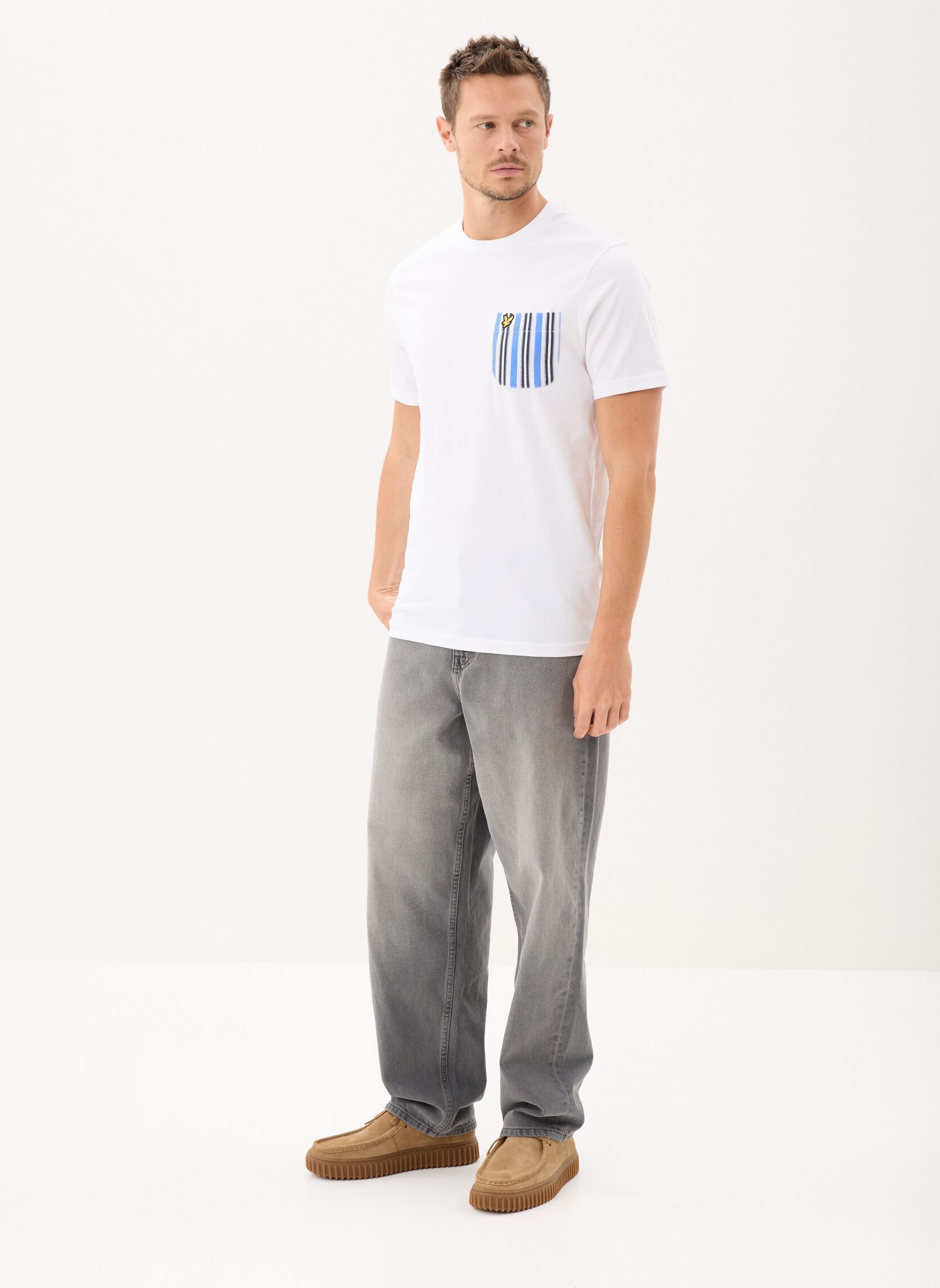 T-shirts met korte mouwen Stripe Pocket T-Shirt heren wit Lyle & Scott T-shirts met korte mouwen Stripe Pocket T-Shirt heren wit WHITE