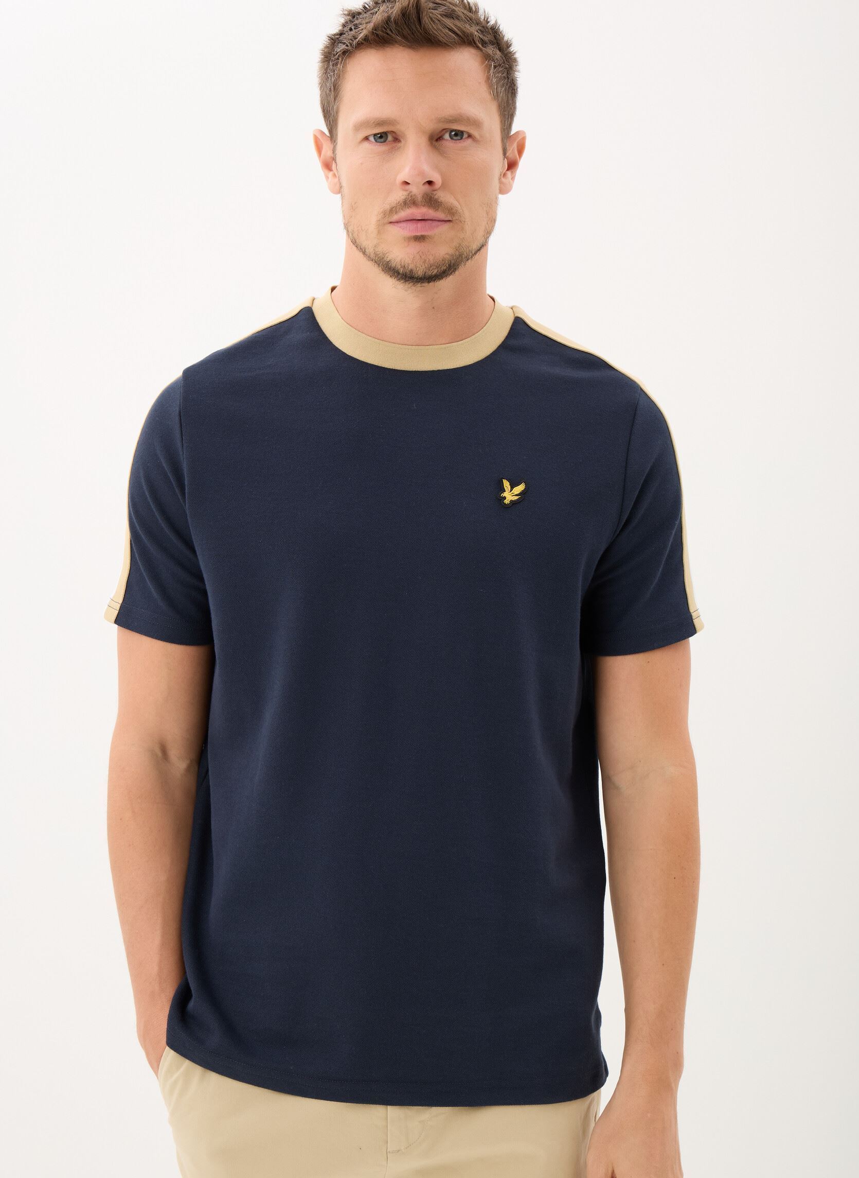 Tee-shirts manches courtes Contrast Taped T-Shirt homme bleu Lyle & Scott Tee-shirts manches courtes Contrast Taped T-Shirt homme bleu DARK NAVY