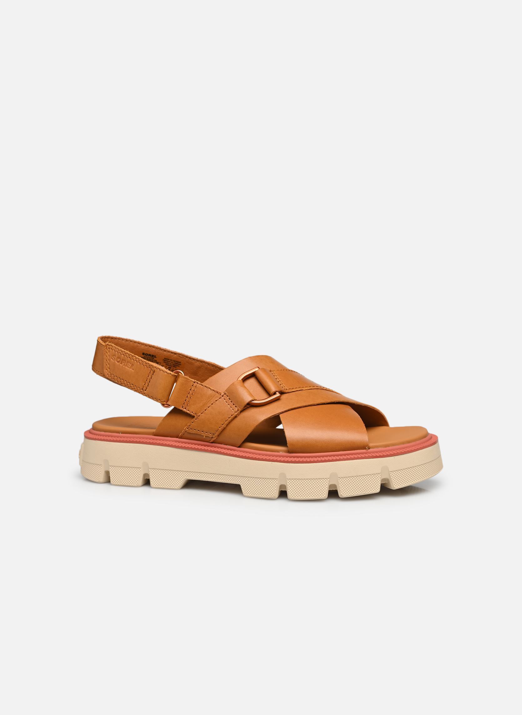 Flache Sandalen REIN CB CRISSCROSS SANDAL damen braun Sorel Flache Sandalen REIN CB CRISSCROSS SANDAL damen braun Canyon Gold, Bleached Ceramic