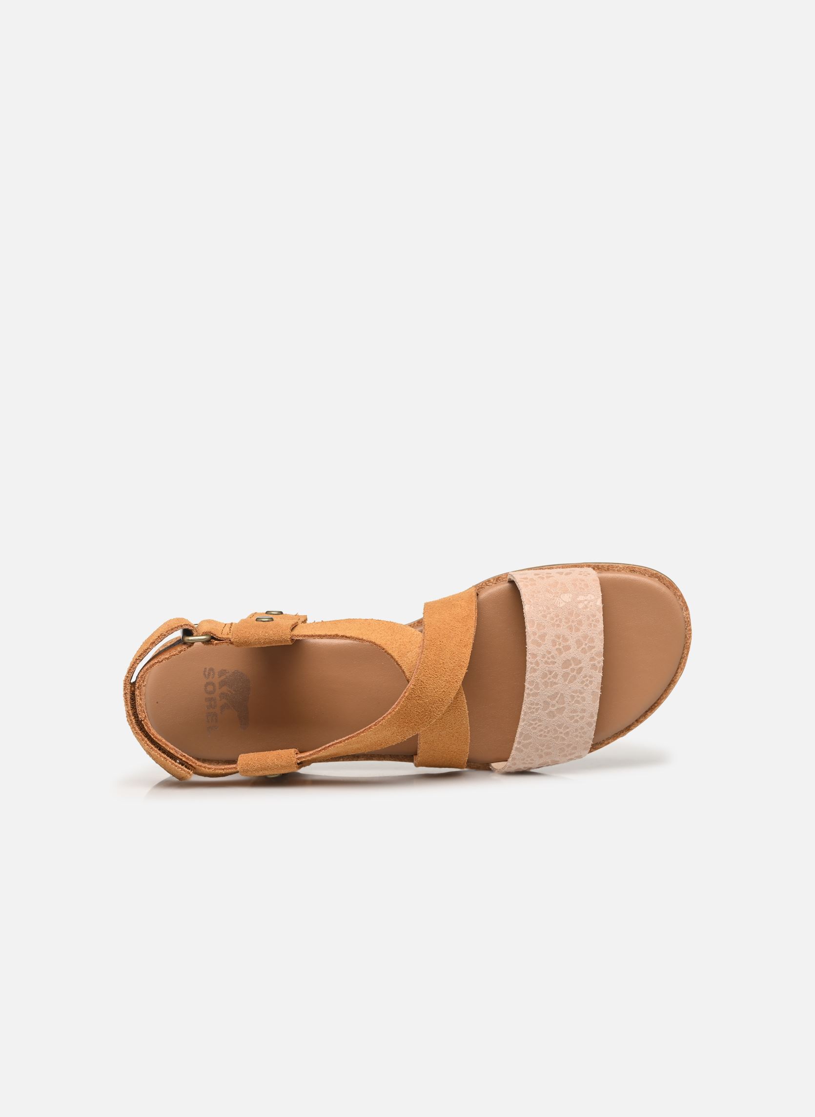 Flache Sandalen ELLA III CRISSCROSS SANDAL damen braun Sorel Flache Sandalen ELLA III CRISSCROSS SANDAL damen braun Pearlescent, Canyon Gold
