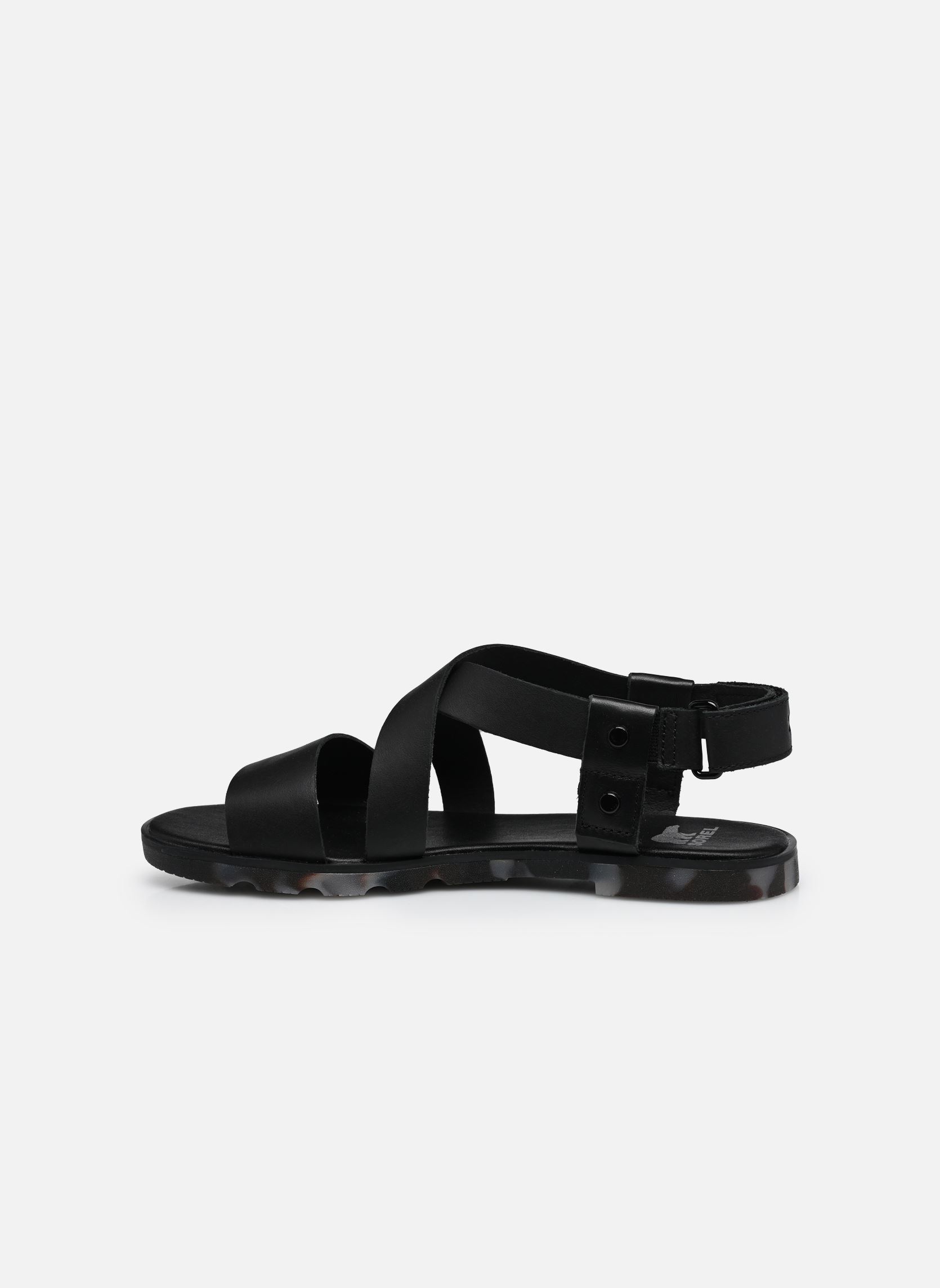 Sandales plates ELLA III CRISSCROSS SANDAL femme noir Sorel Sandales plates ELLA III CRISSCROSS SANDAL femme noir Black, Dark Graphite