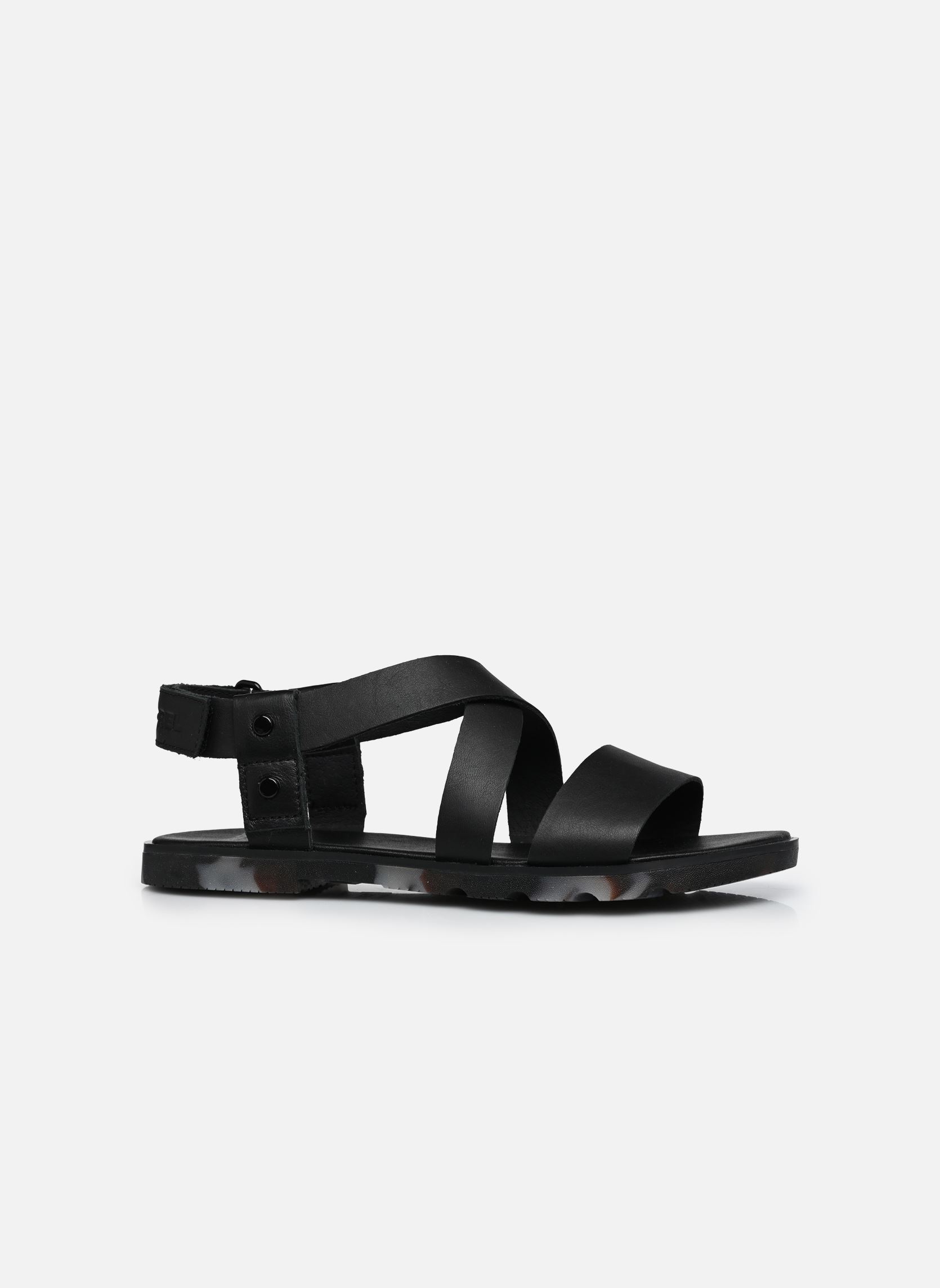 Sandales plates ELLA III CRISSCROSS SANDAL femme noir Sorel Sandales plates ELLA III CRISSCROSS SANDAL femme noir Black, Dark Graphite