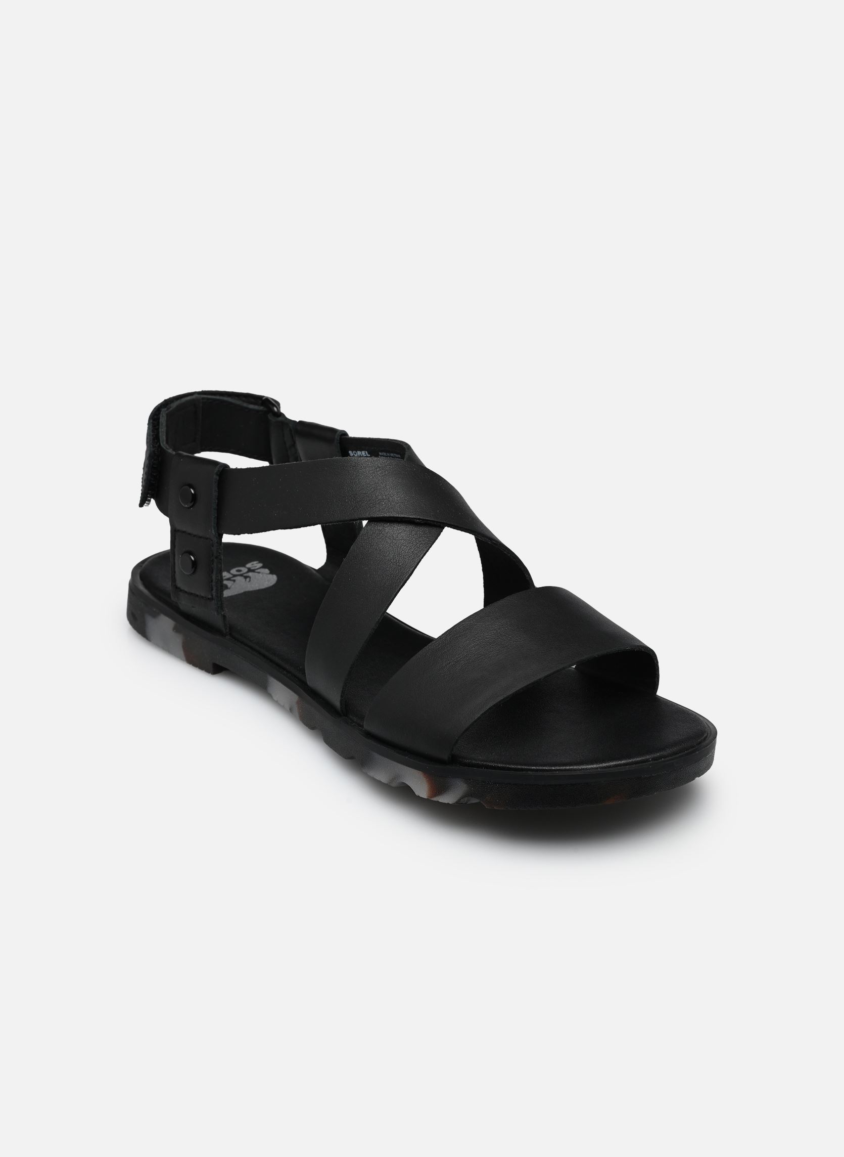 Sandales plates ELLA III CRISSCROSS SANDAL femme noir Sorel Sandales plates ELLA III CRISSCROSS SANDAL femme noir Black, Dark Graphite