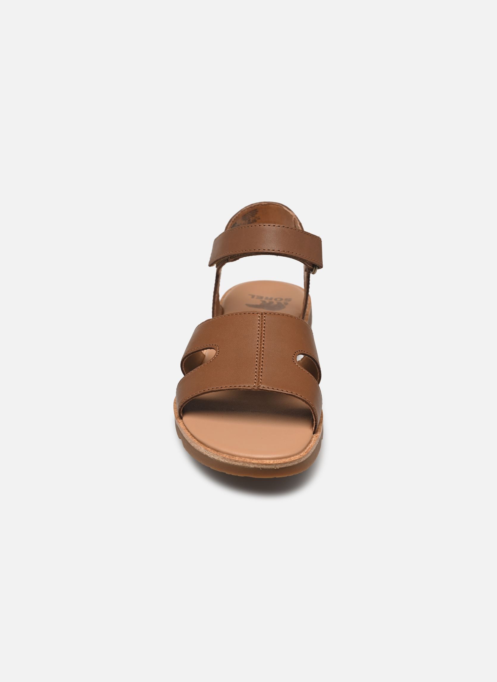 Platte sandalen ELLA III ANKLE STRAP dames bruin Sorel Platte sandalen ELLA III ANKLE STRAP dames bruin Velvet Tan, Gum