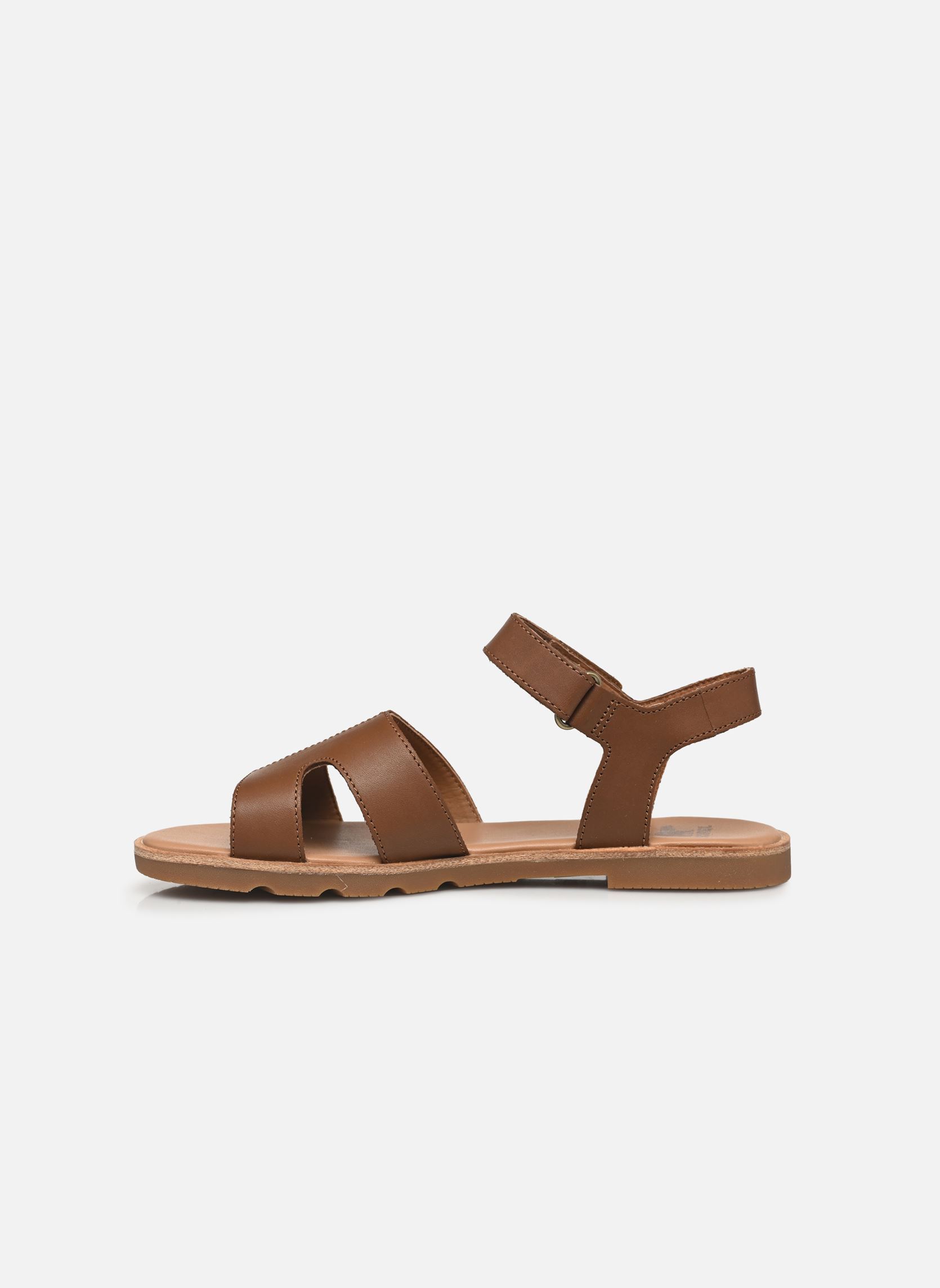 Platte sandalen ELLA III ANKLE STRAP dames bruin Sorel Platte sandalen ELLA III ANKLE STRAP dames bruin Velvet Tan, Gum