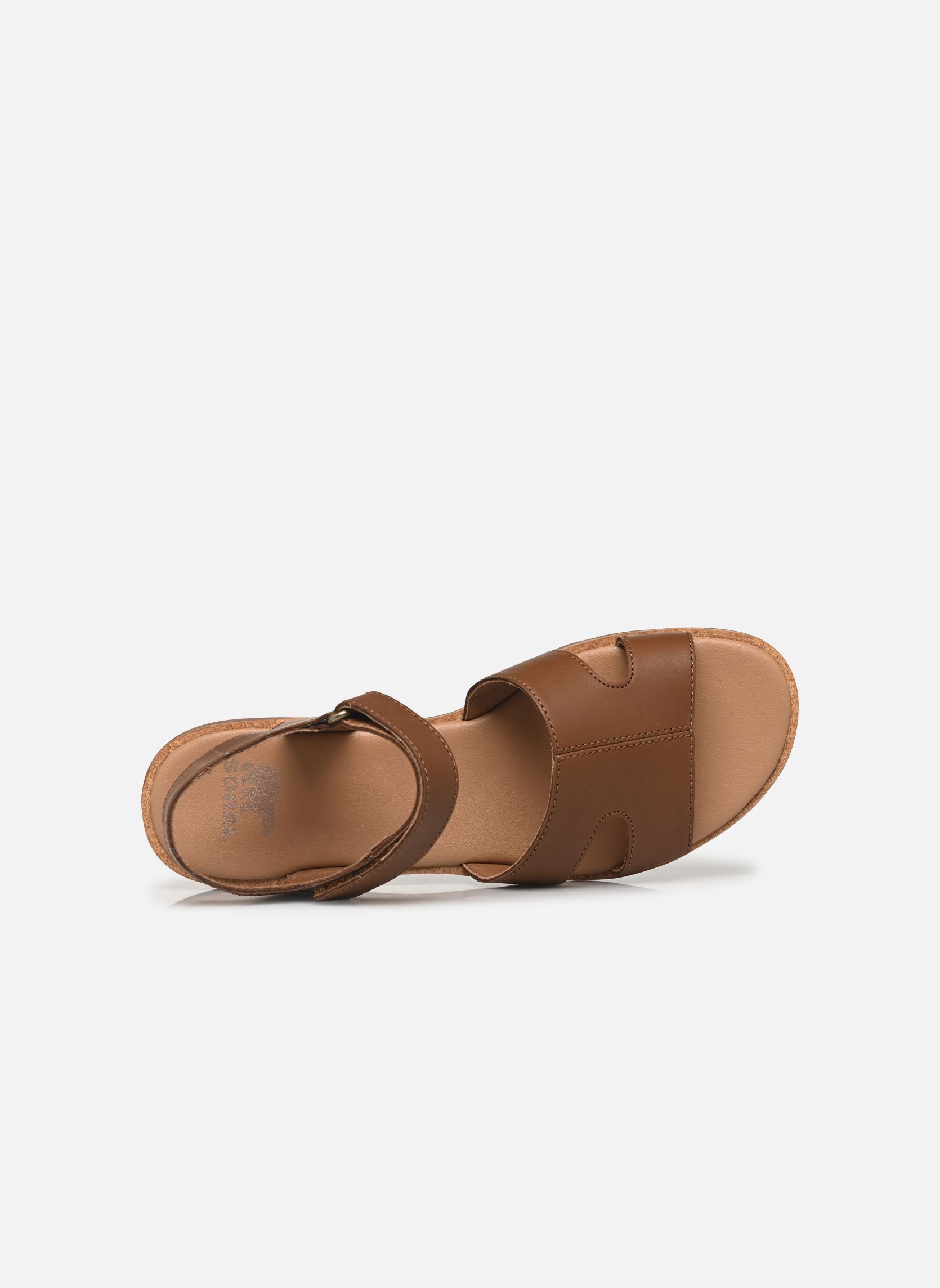 Platte sandalen ELLA III ANKLE STRAP dames bruin Sorel Platte sandalen ELLA III ANKLE STRAP dames bruin Velvet Tan, Gum