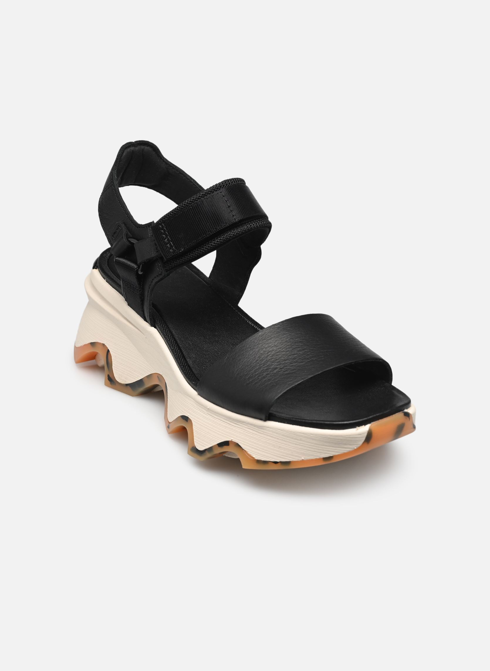 Sandalen met sleehak en plateau KINETIC IMPACT Y-STRAP HIGH SANDAL dames zwart Sorel Sandalen met sleehak en plateau KINETIC IMPACT Y-STRAP HIGH SANDAL dames zwart Black, Chalk